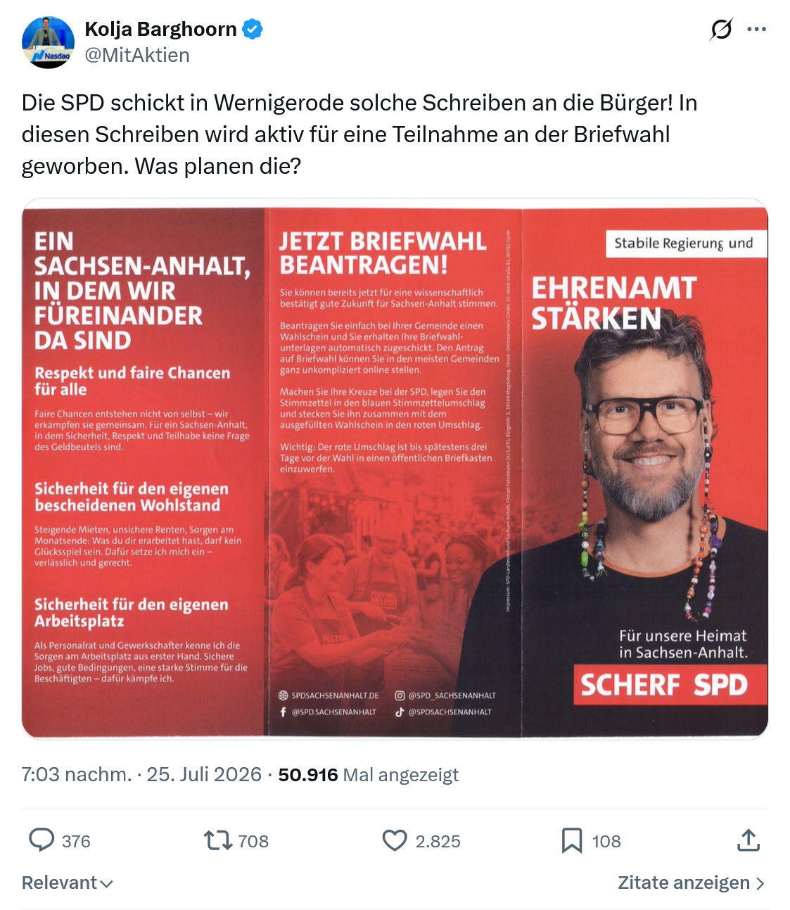 Kolja Barghoorn: Die SPD schickt in Wernigerode...