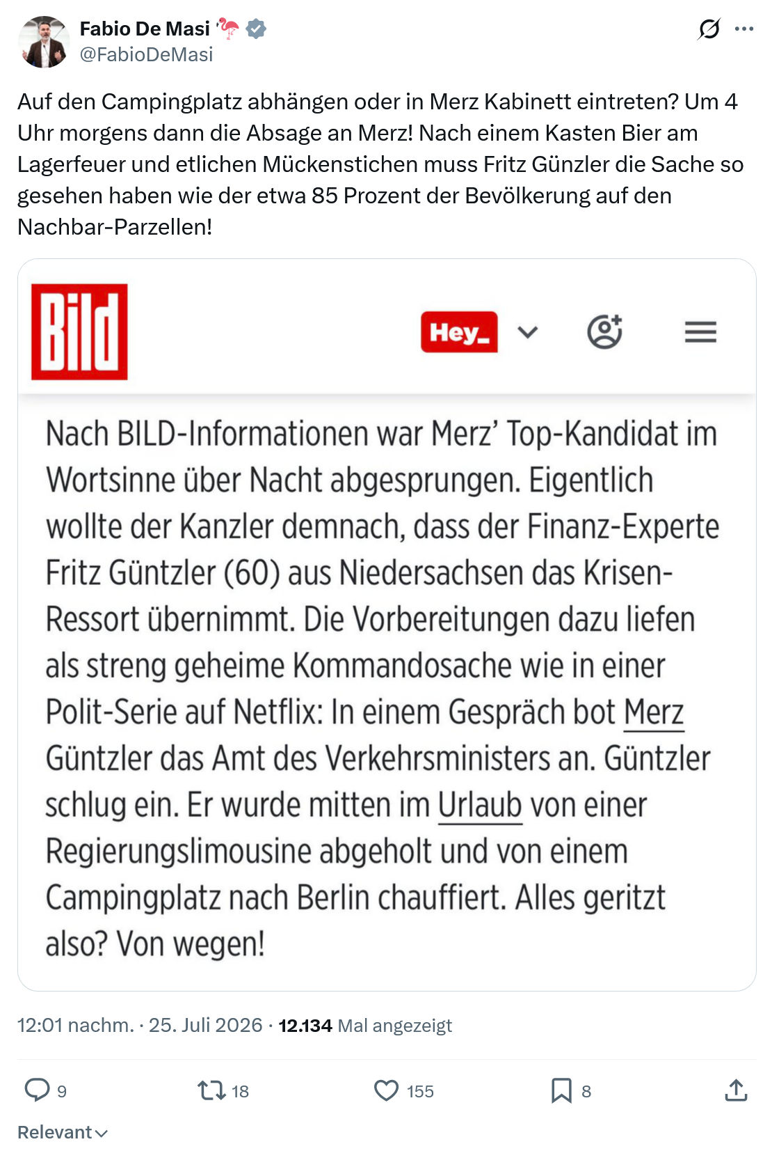 Fabio De Masi: Auf den Campingplatz abhängen...
