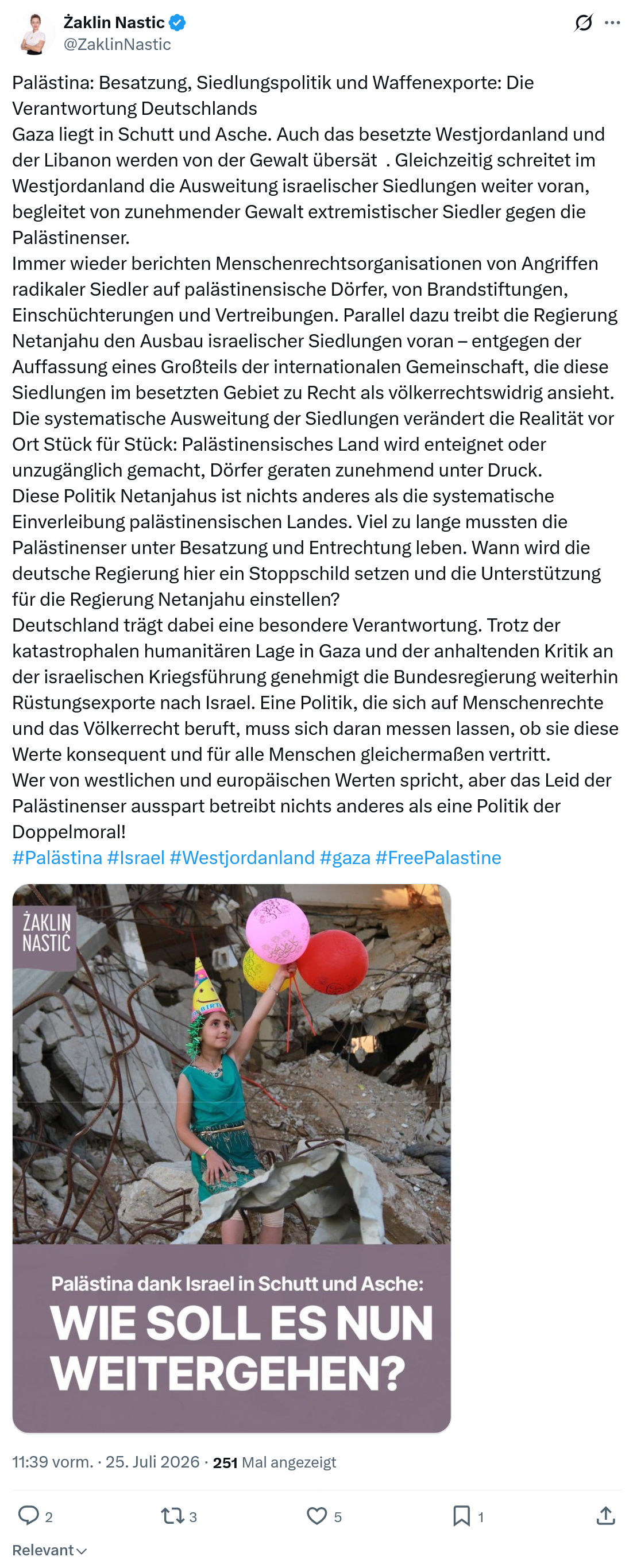 Żaklin Nastic: Besatzung, Siedlungspolitik und Waffenexporte...