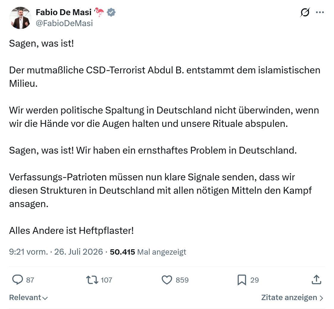 Fabio De Masi: Sagen, was ist...