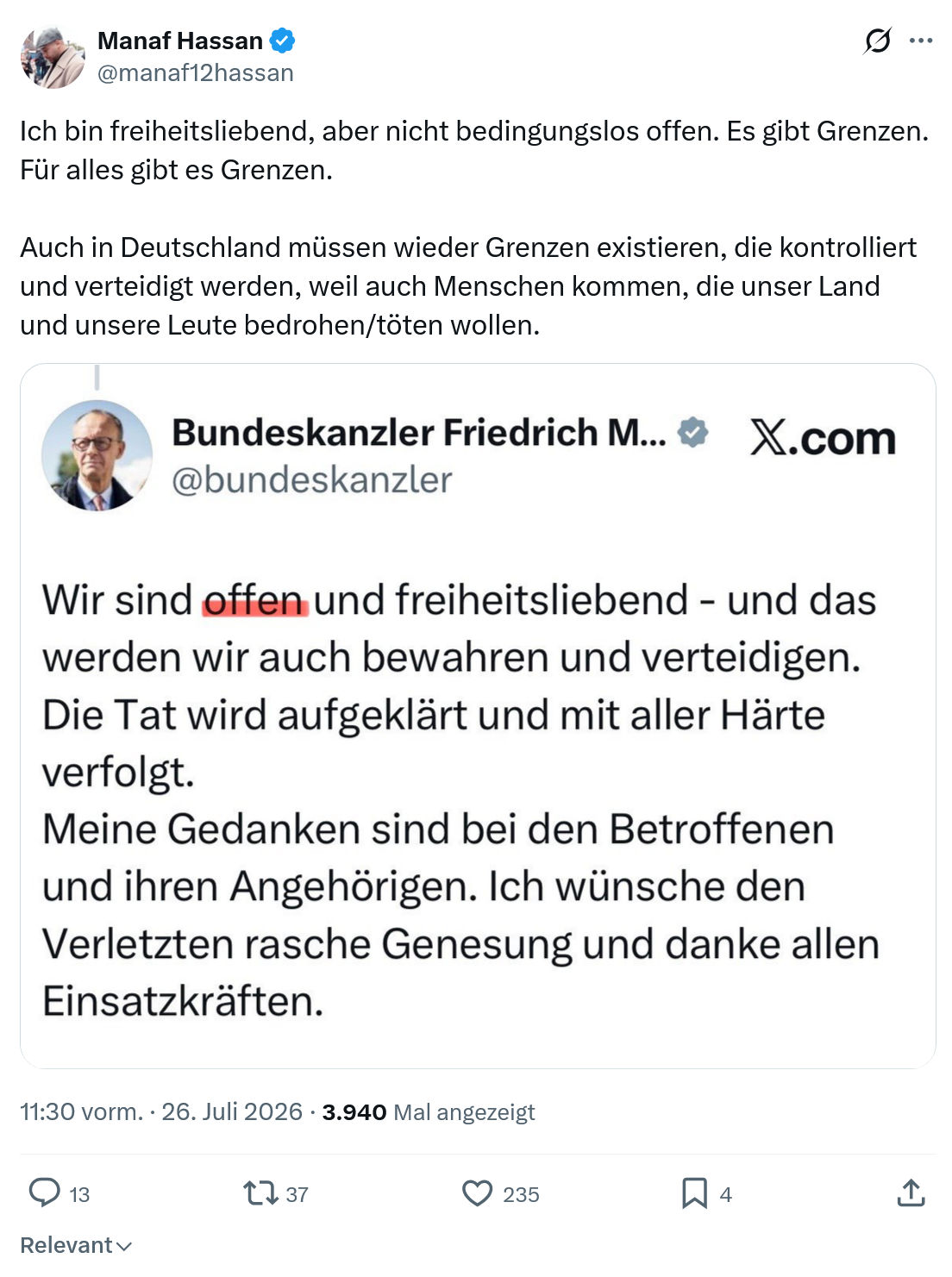 Manaf Hassan: Ich bin freiheitsliebend...