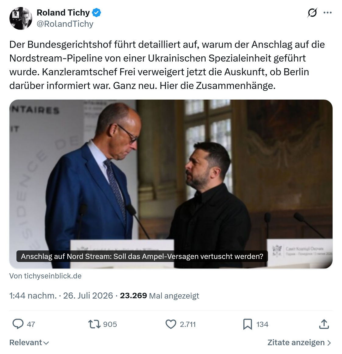 Roland Tichy: Der Bundesgerichtshof führt detailliert auf...