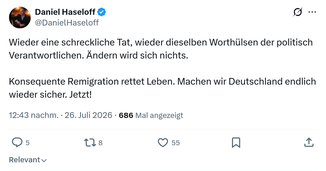 Daniel Haseloff: Wieder eine schreckliche Tat...