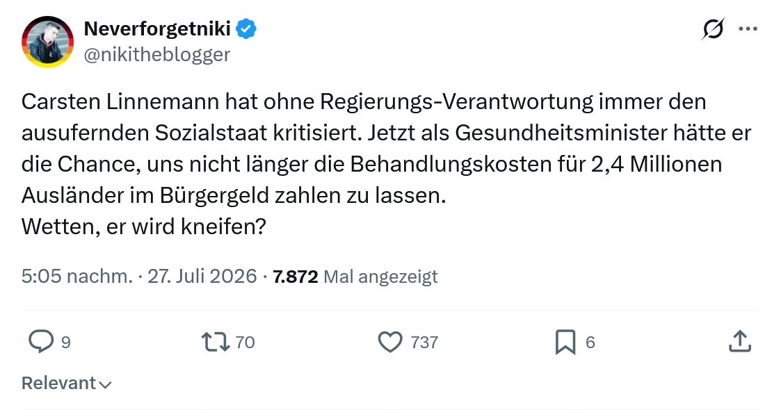 Neverforgetniki: Carsten Linnemann hat ohne Regierungs-Verantwortung...