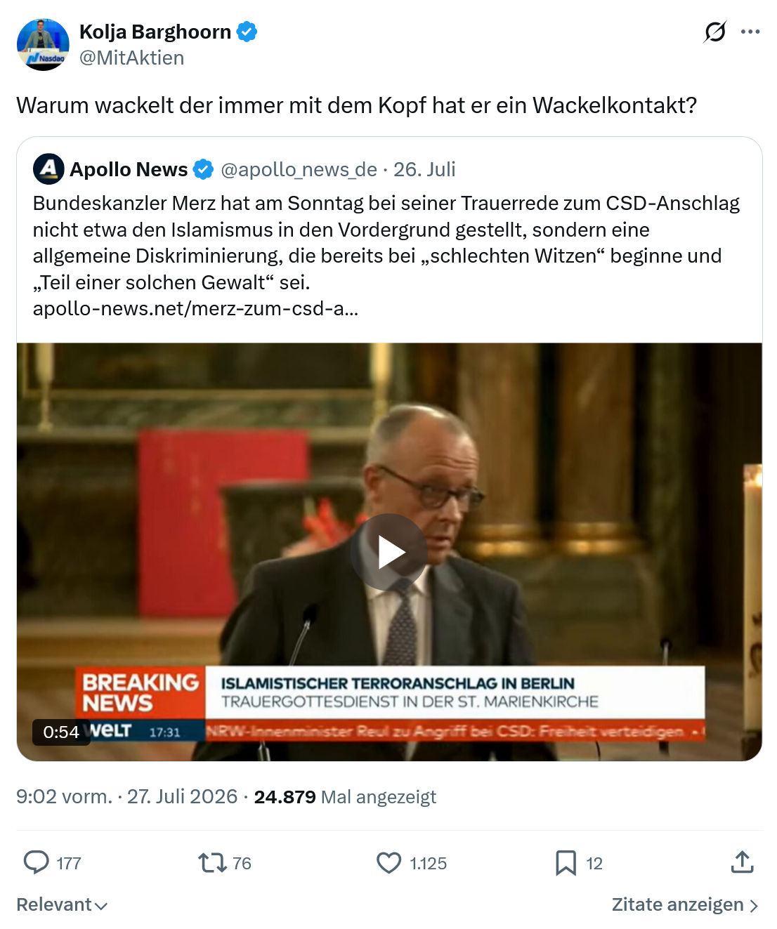 Kolja Barghoorn: Warum wackelt der immer...