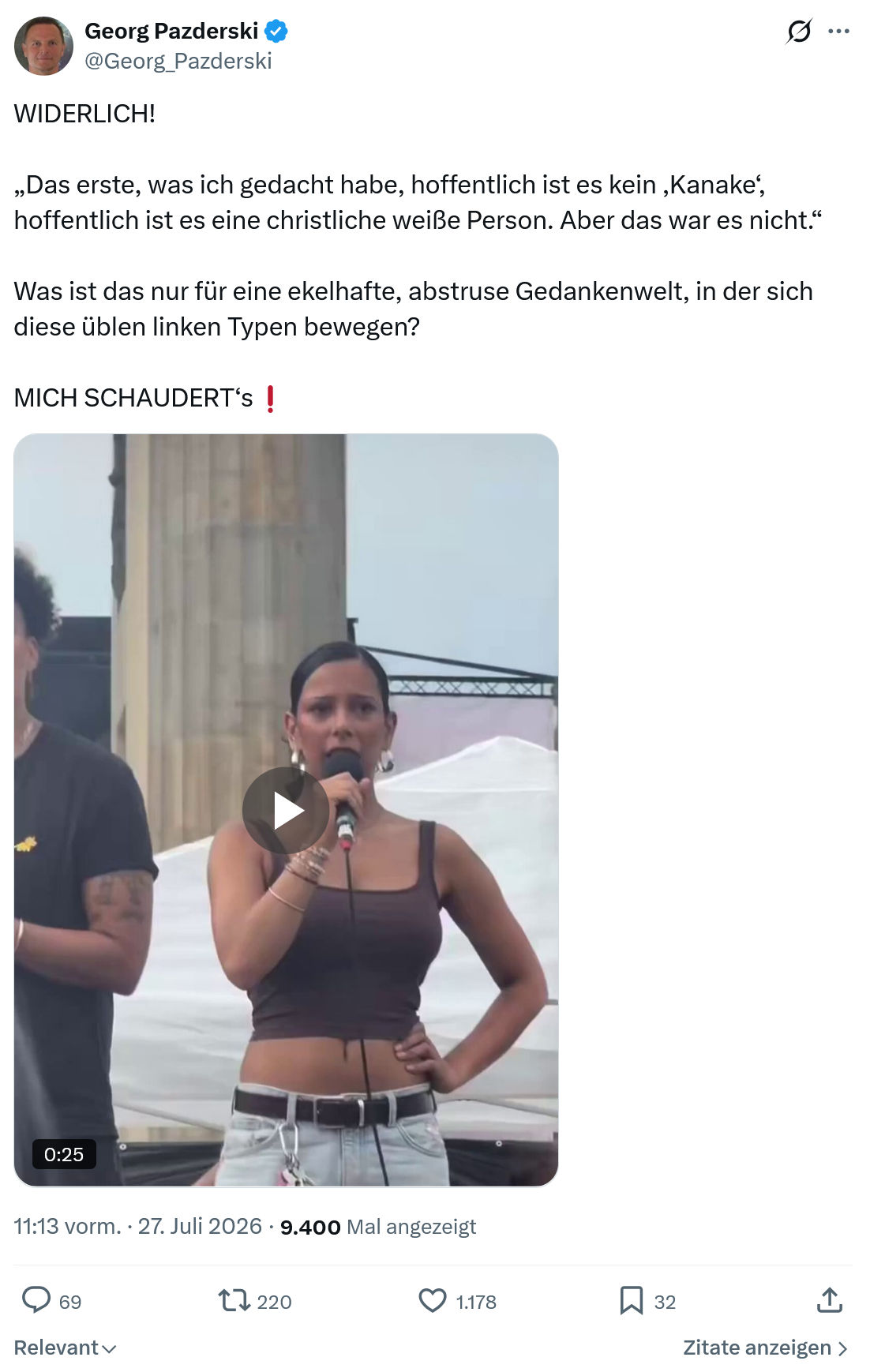 Georg Pazderski: WIDERLICH...