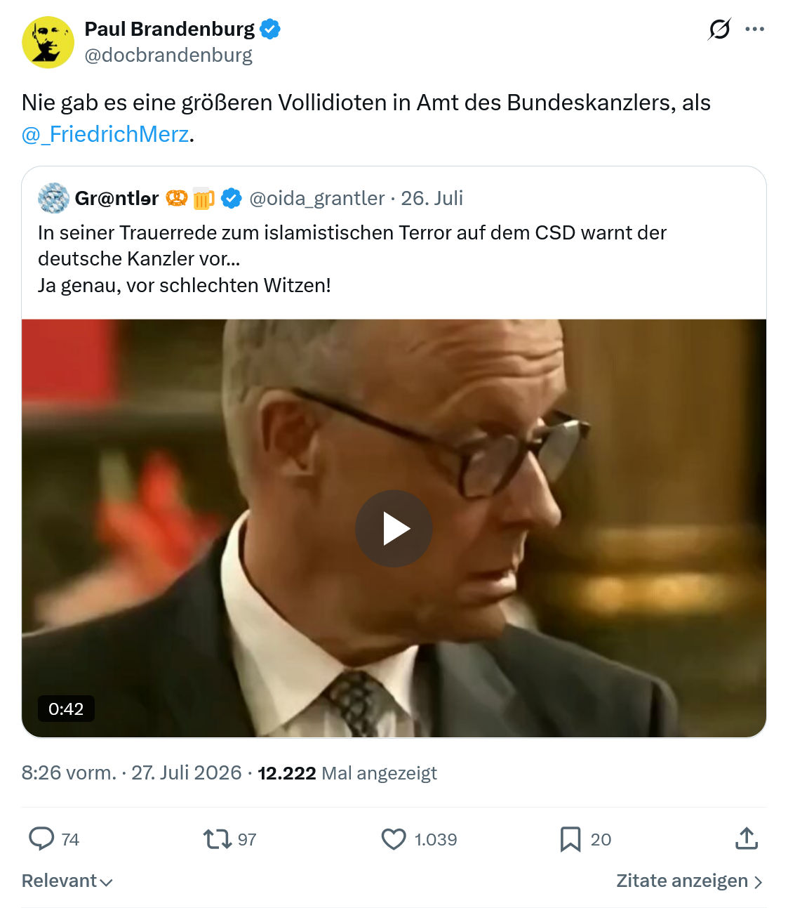 Paul Brandenburg: Nie gab es eine größeren...