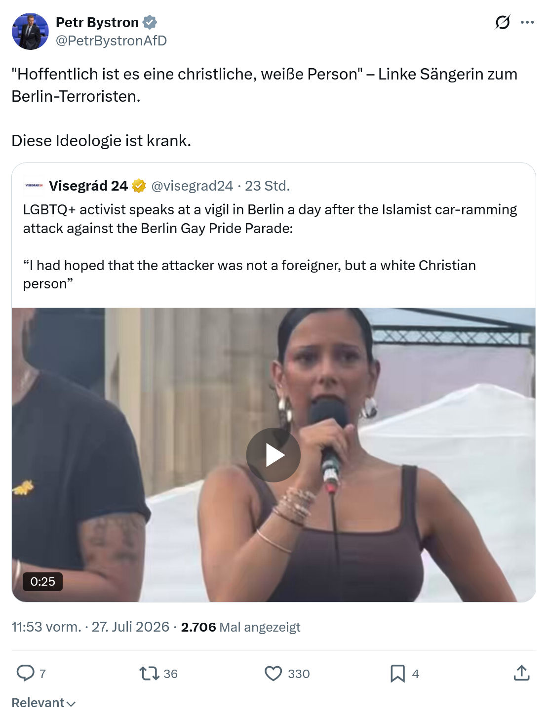 Petr Bystron: Hoffentlich ist es eine christliche...