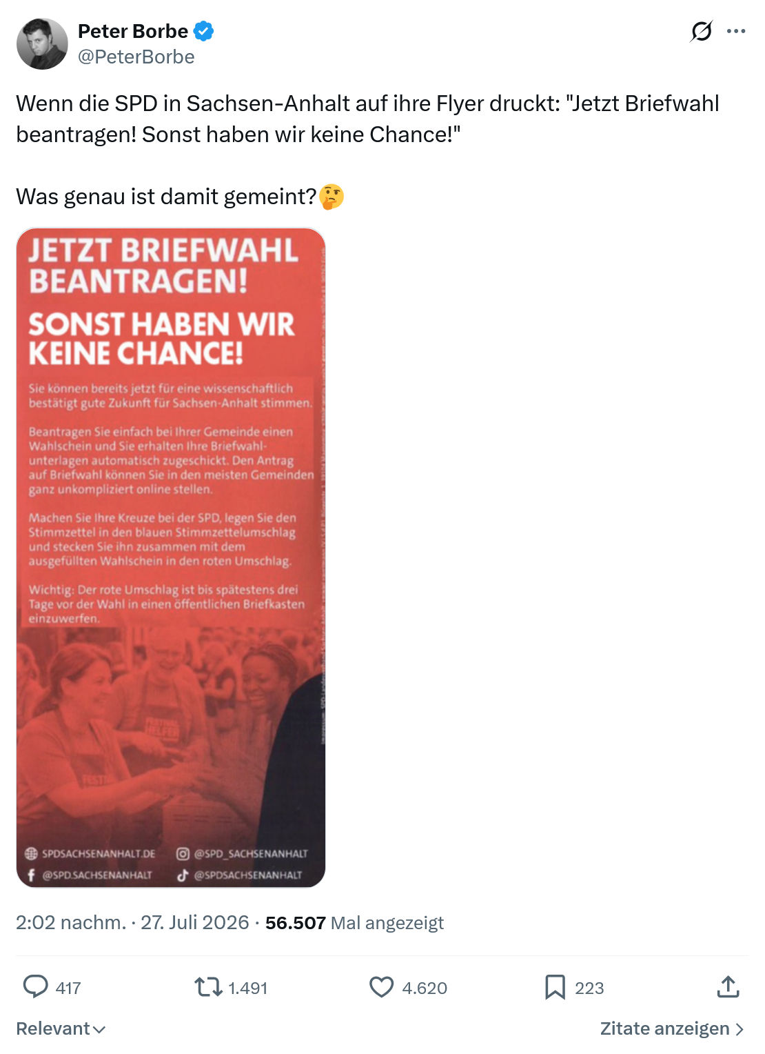 Peter Borbe: Wenn die SPD in Sachsen-Anhalt...