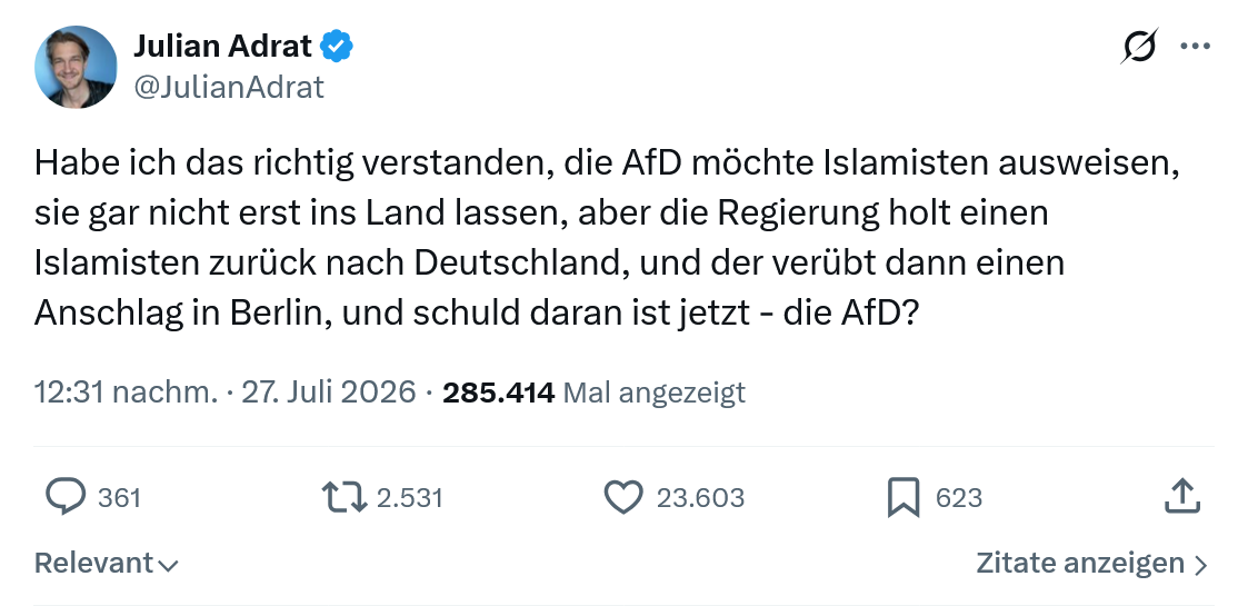 Julian Adrat: Habe ich das richtig verstanden...