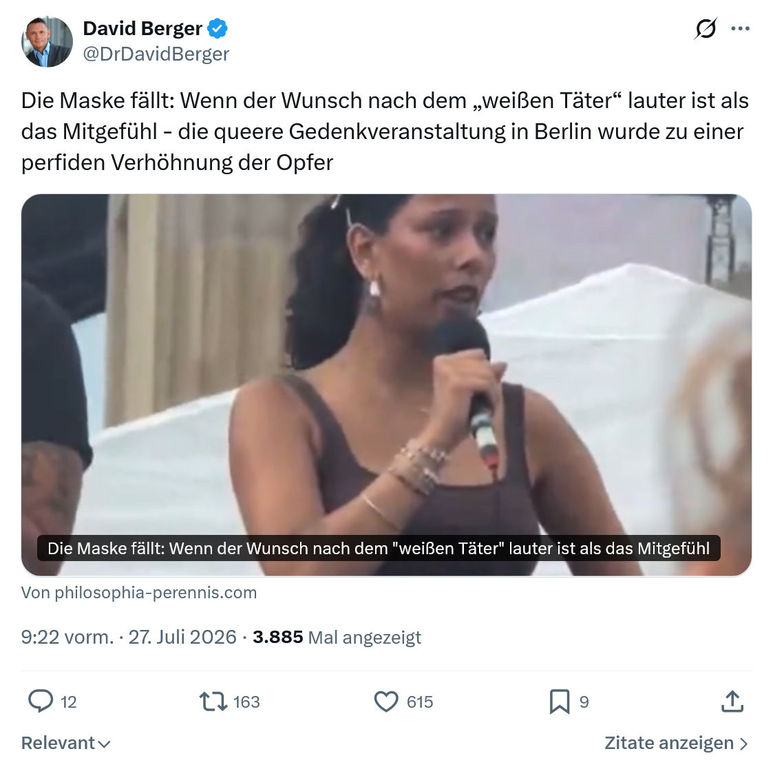 David Berger: Die Maske fällt...