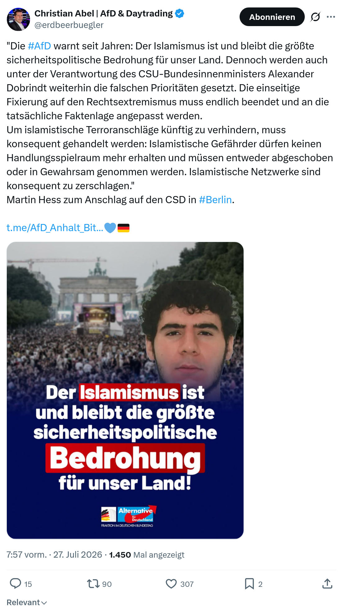 Christian Abel:Die #AfD warnt seit Jahren...