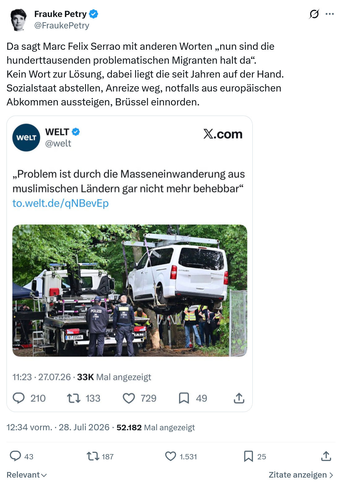 Frauke Petry: Da sagt Marc Felix Serrao...