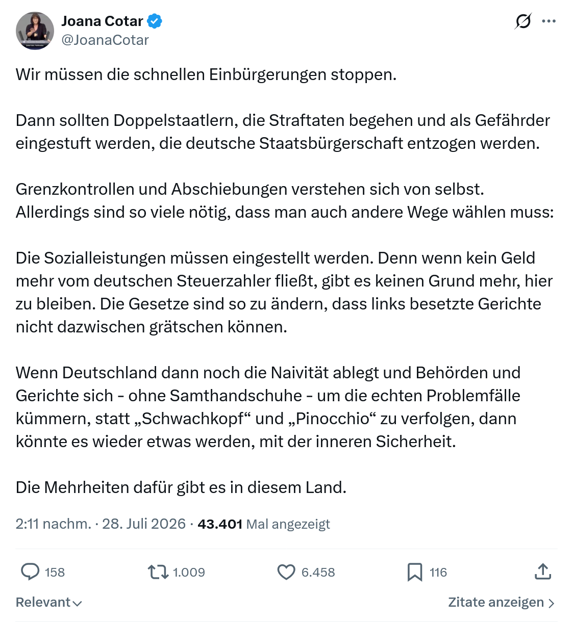 Joana Cotar: Wir müssen die schnellen...
