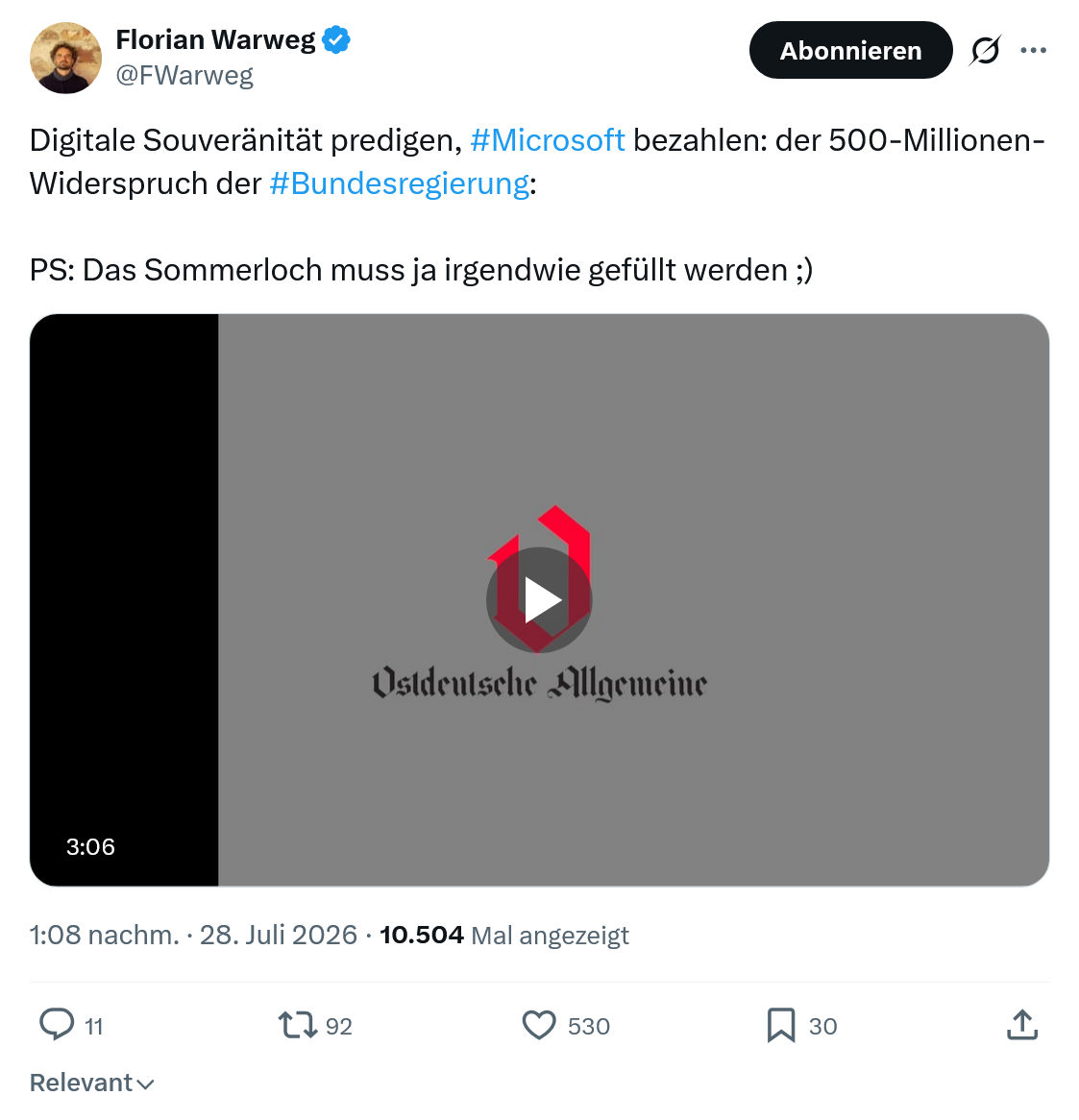 Florian Warweg: Digitale Souveränität predigen...