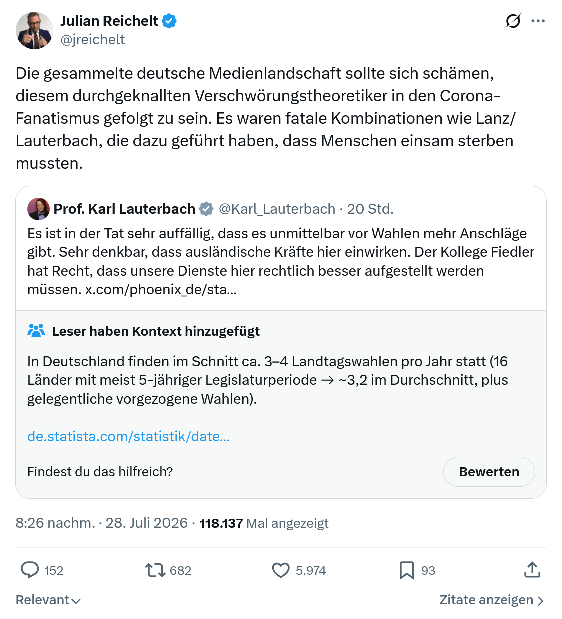 Julian Reichelt: Die gesammelte deutsche Medienlandschaft...
