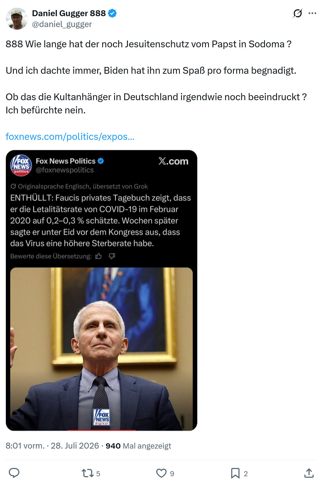 Daniel Gugger: Wie lange hat der noch Jesuitenschutz...