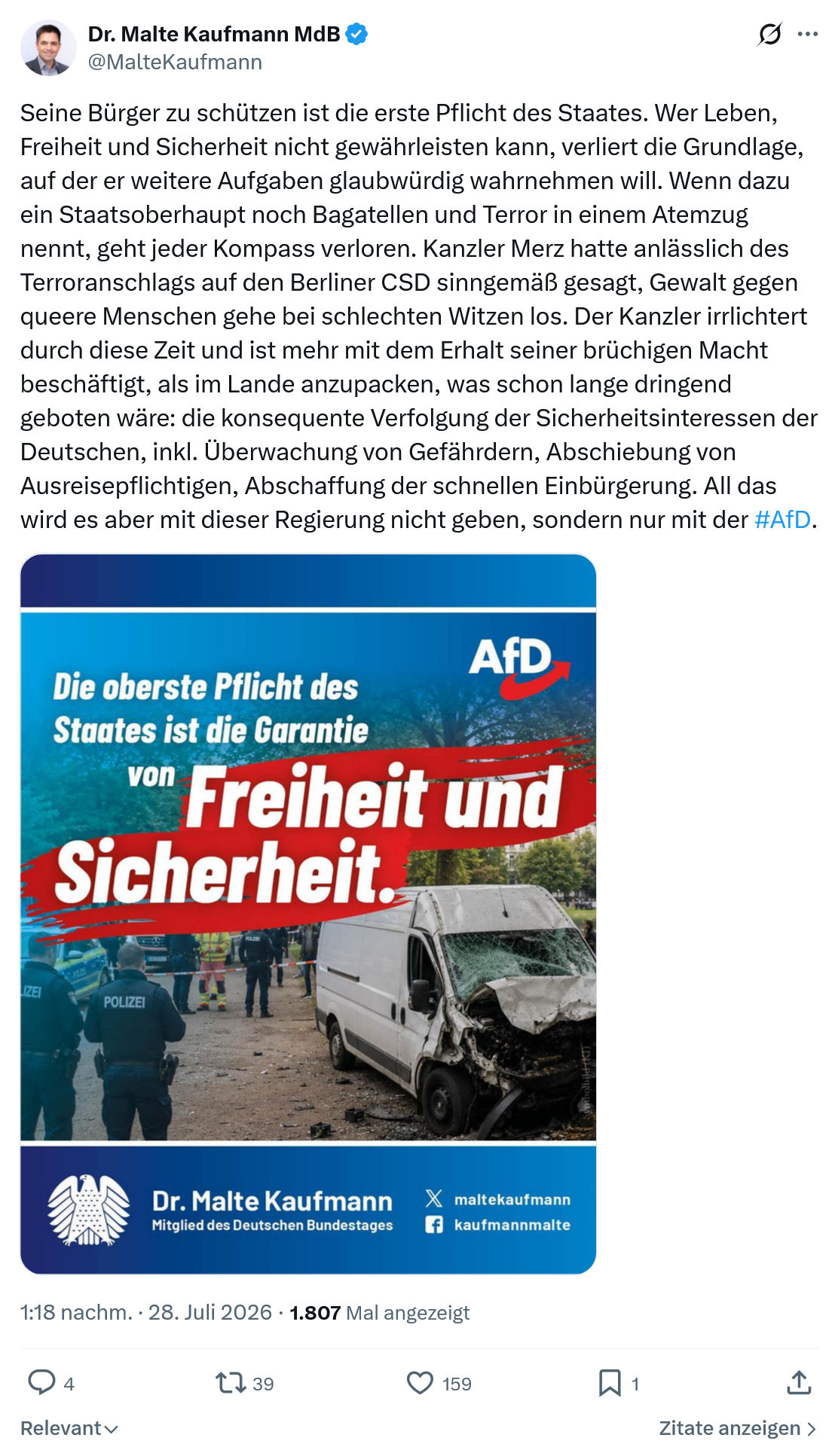 Malte Kaufmann: Seine Bürger zu schützen...