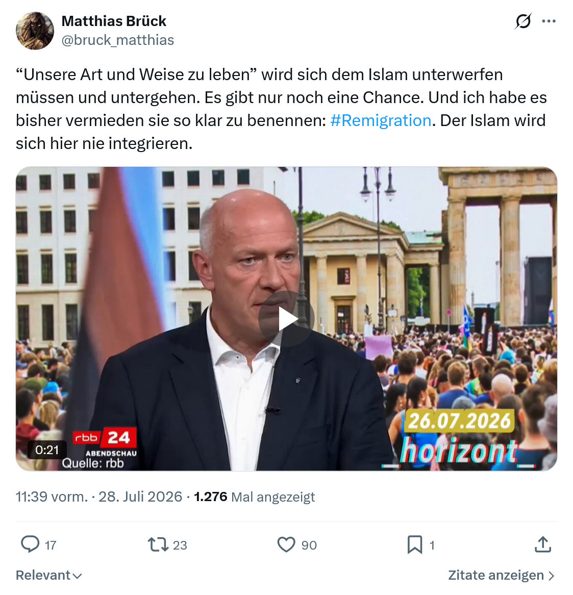 Matthias Brück: “Unsere Art und Weise zu leben”...