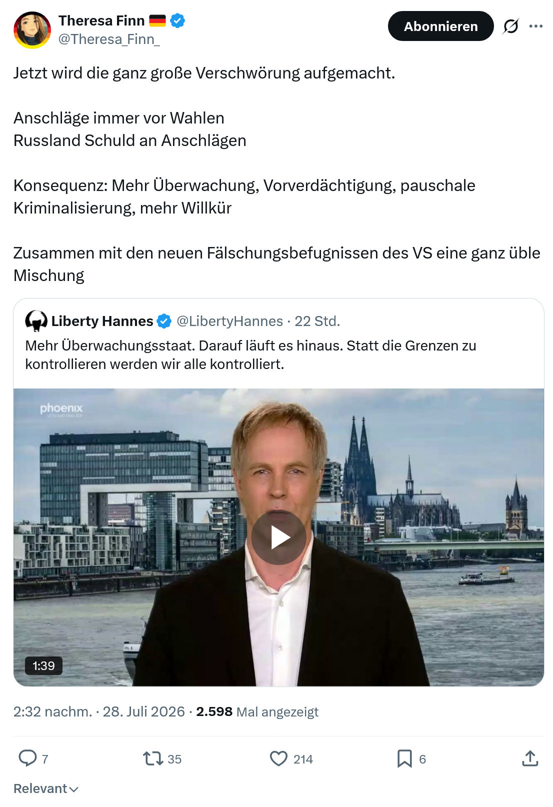 Theresa Finn: Jetzt wird die ganz große Verschwörung...