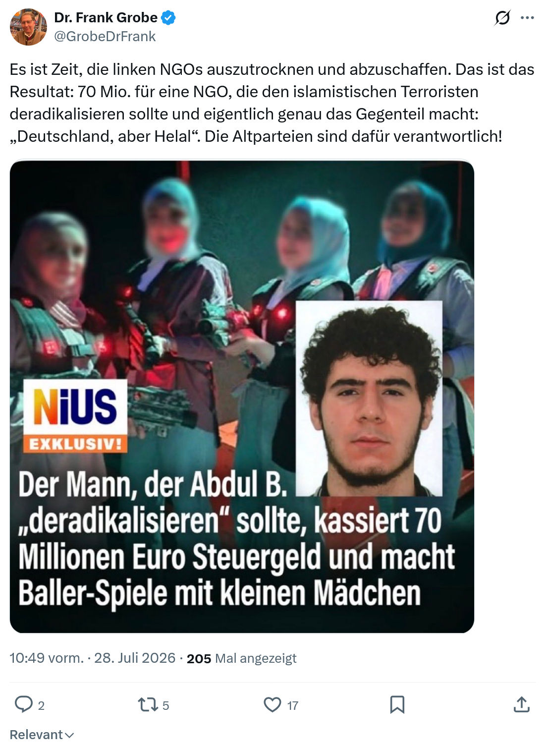 Frank Grobe: Es ist Zeit, die linken NGOs...