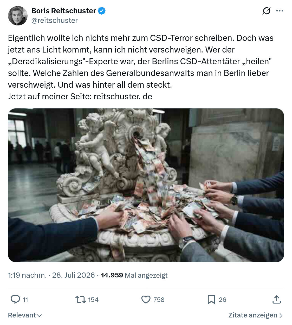 Boris Reitschuster: Eigentlich wollte ich nichts mehr zum CSD-Terror...