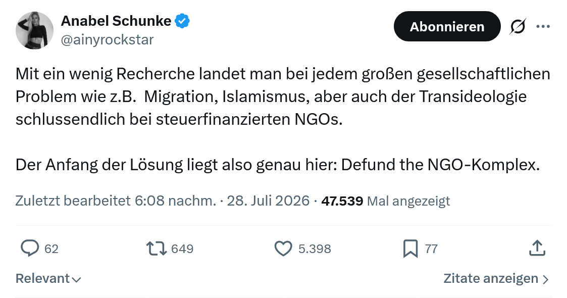 Anabel Schunke: Mit ein wenig Recherche...
