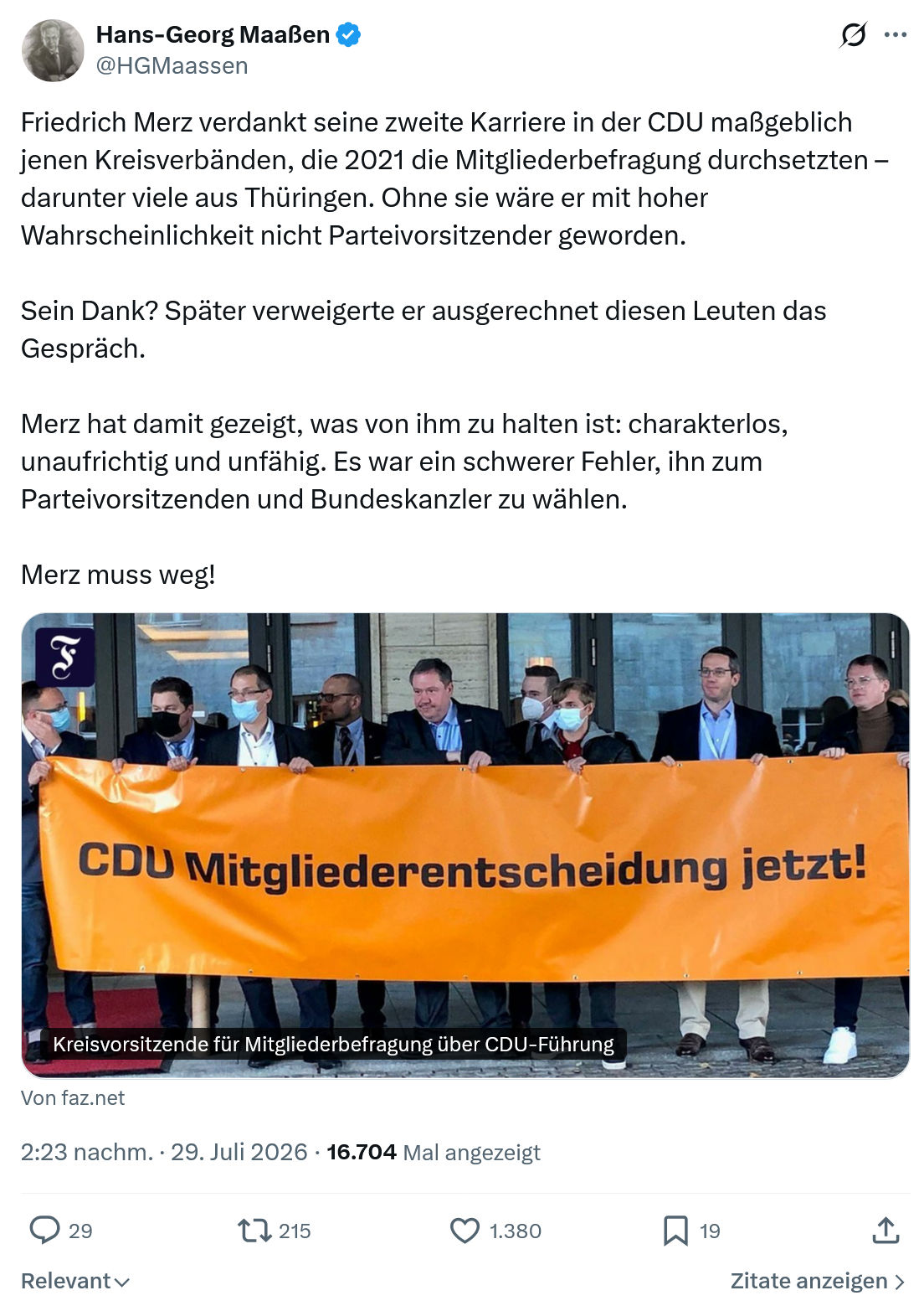 Hans-Georg Maaßen: Friedrich Merz verdankt...