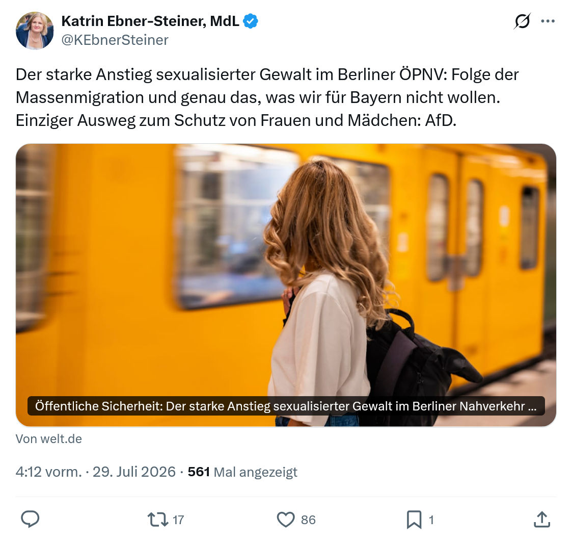 Katrin Ebner-Steiner: Der starke Anstieg...
