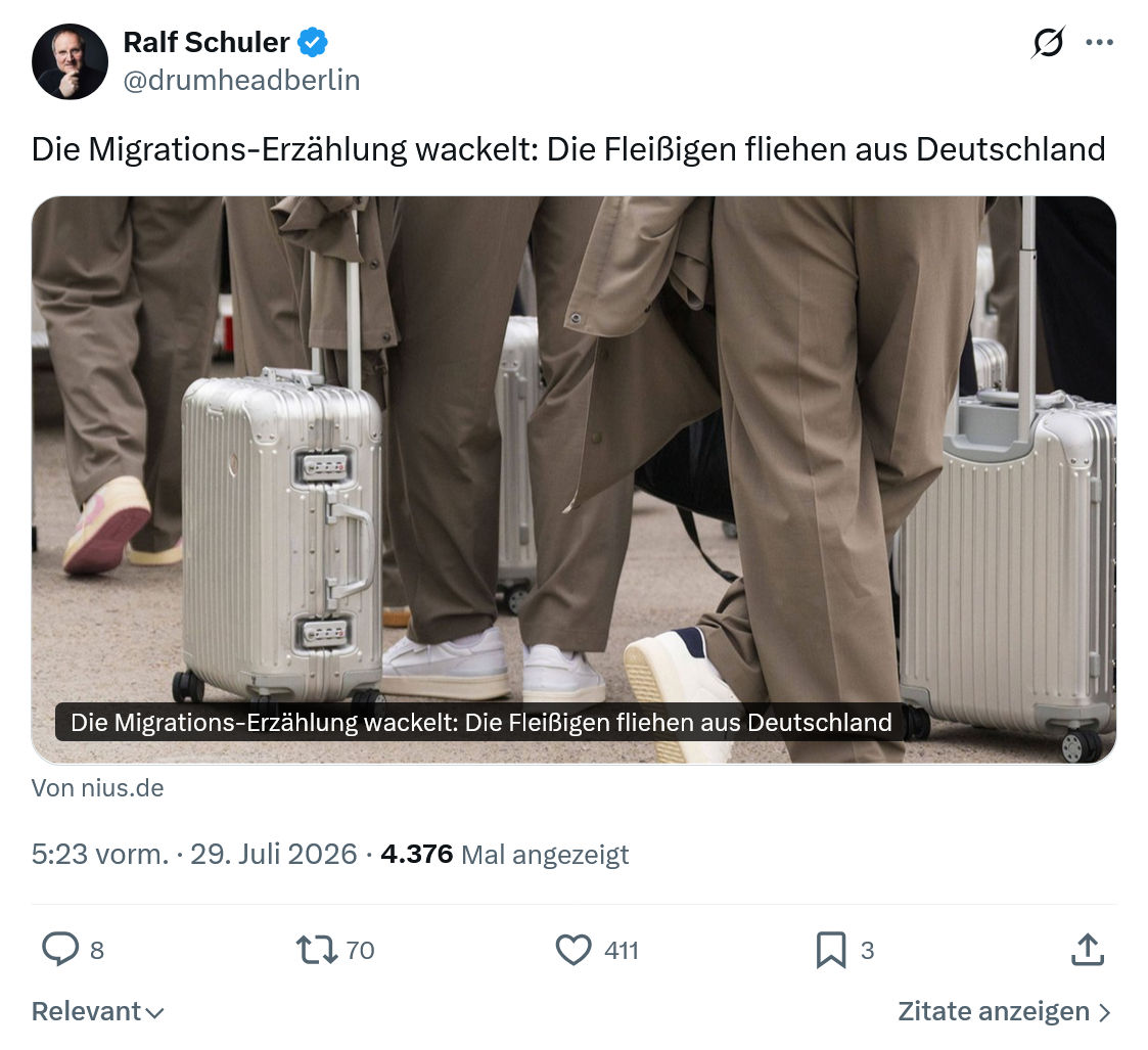 Ralf Schuler: Die Migrations-Erzählung wackelt...