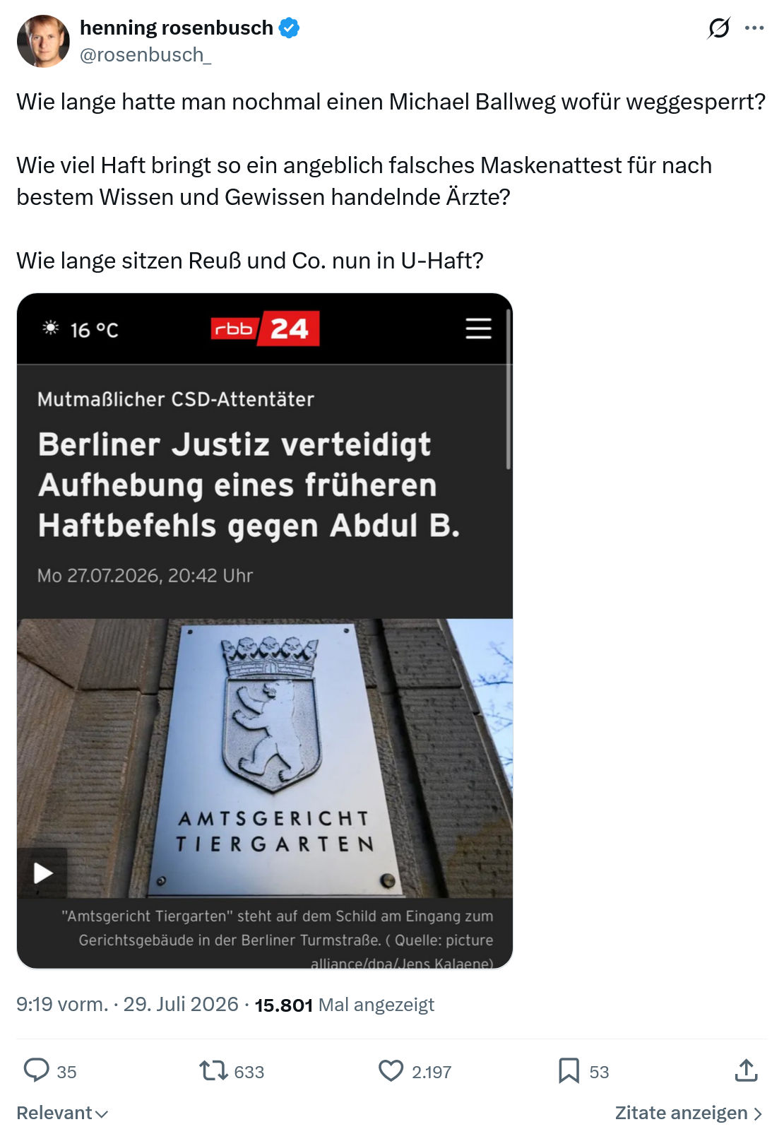 henning rosenbusch: Wie lange hatte man nochmal..