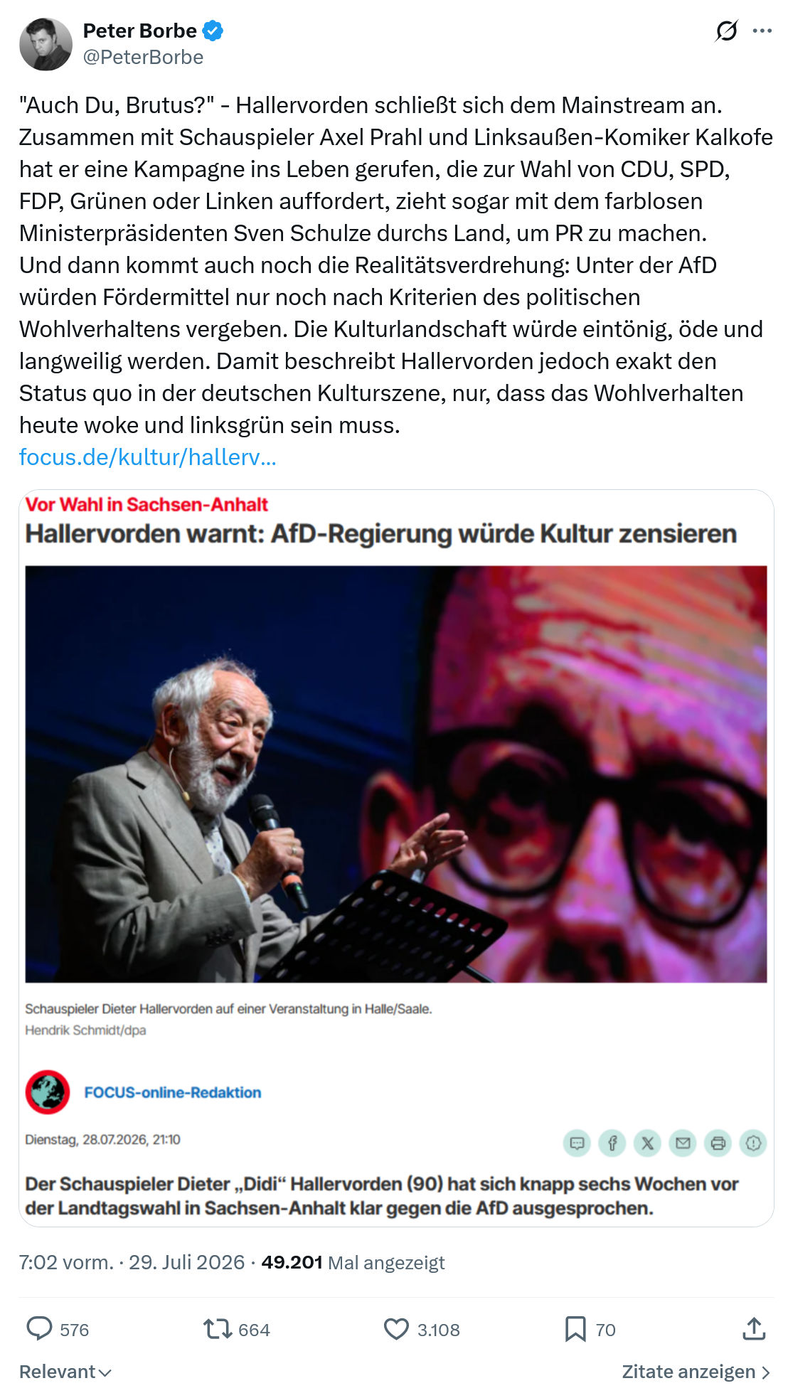 Peter Borbe: "Auch Du, Brutus?"...