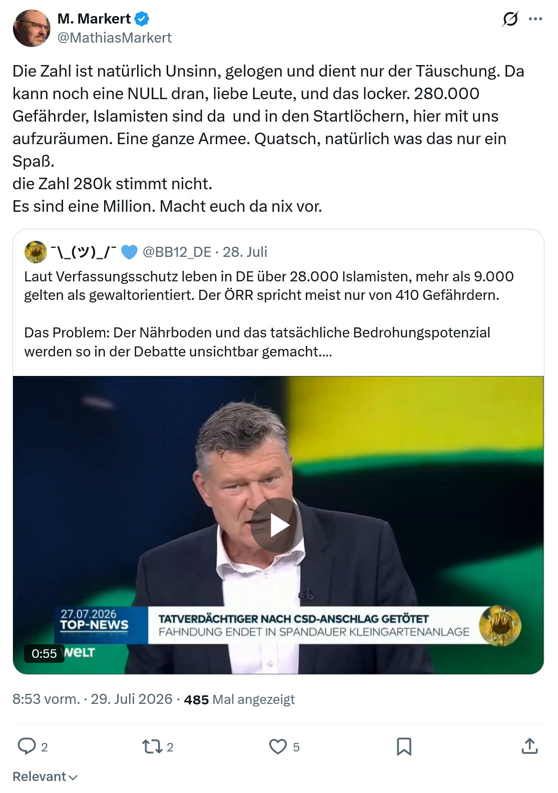 Mathias Markert: Die Zahl ist natürlich Unsinn...