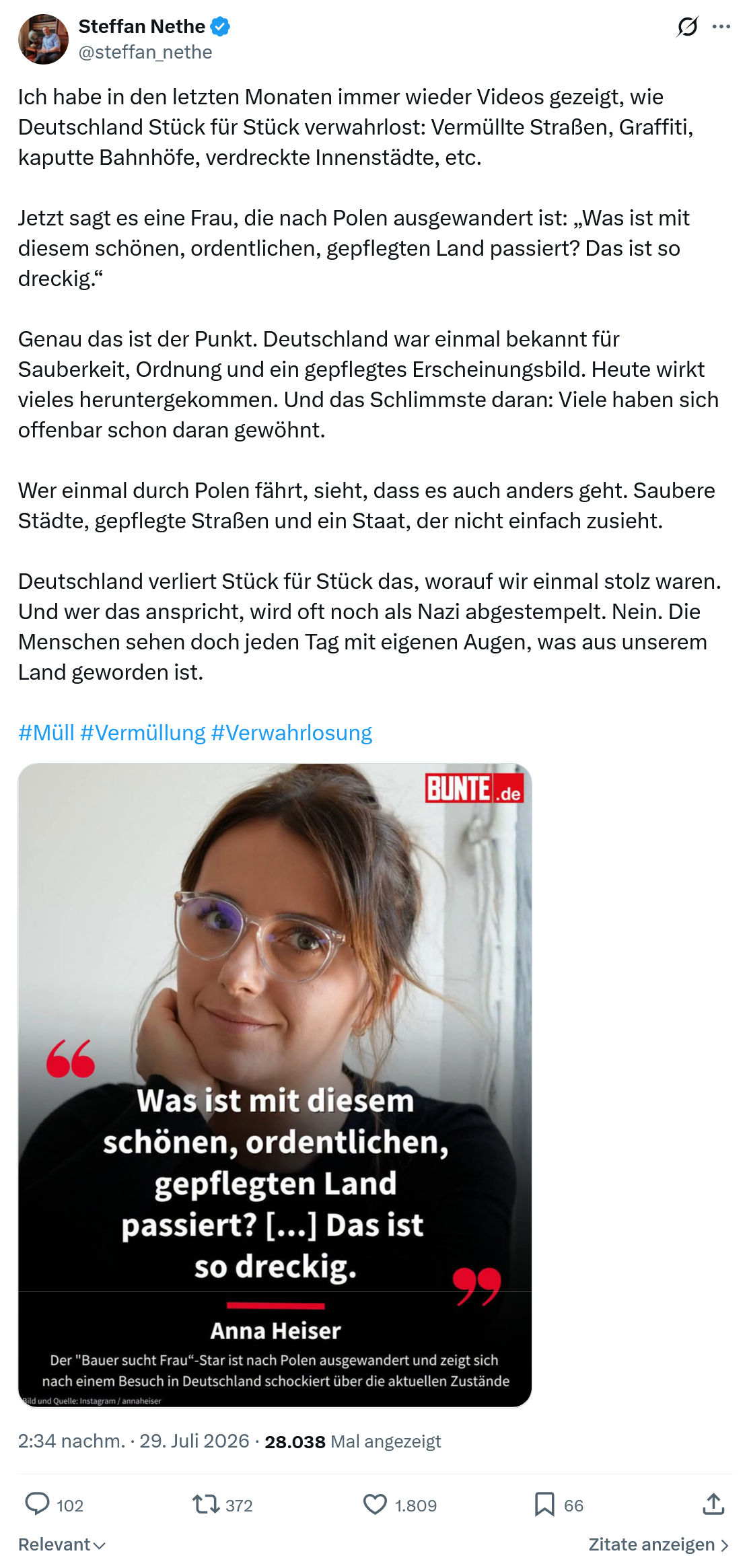 Steffan Nethe: Ich habe in den letzten Monaten...