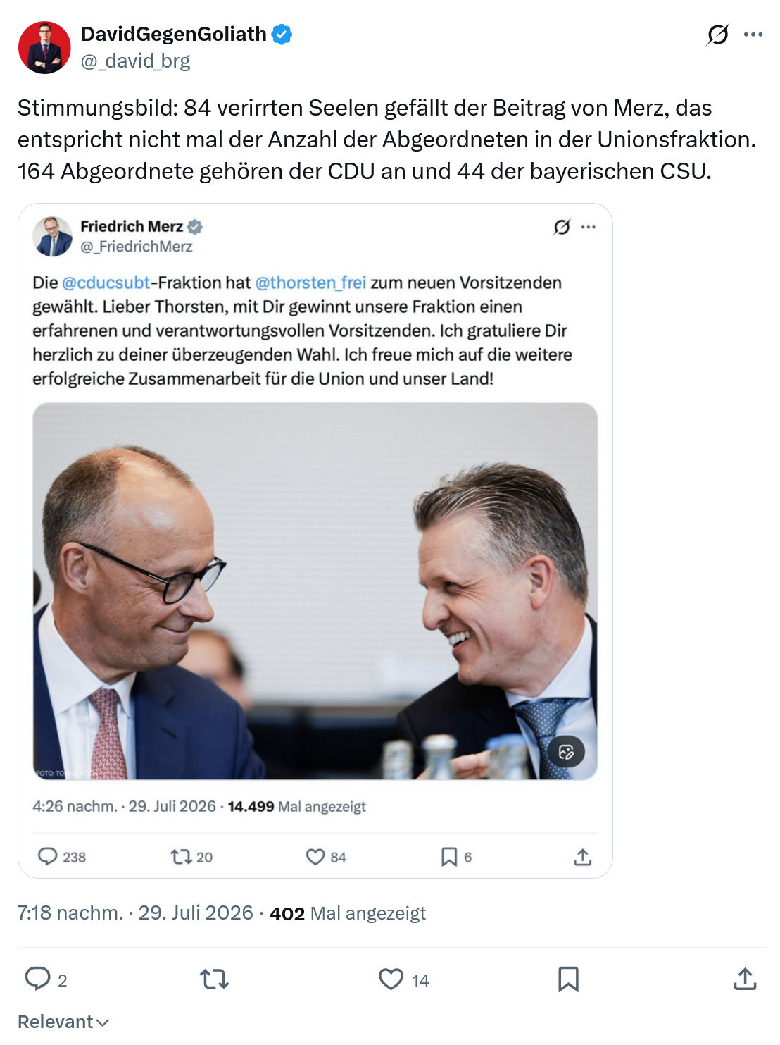 David Gegen Goliath: Stimmungsbild...