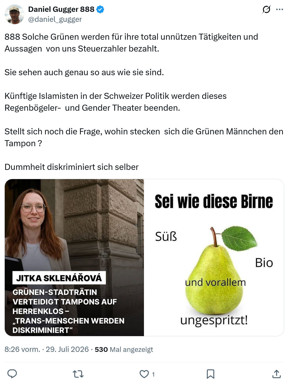 Daniel Gugger: Solche Grünen werden für ihre total...