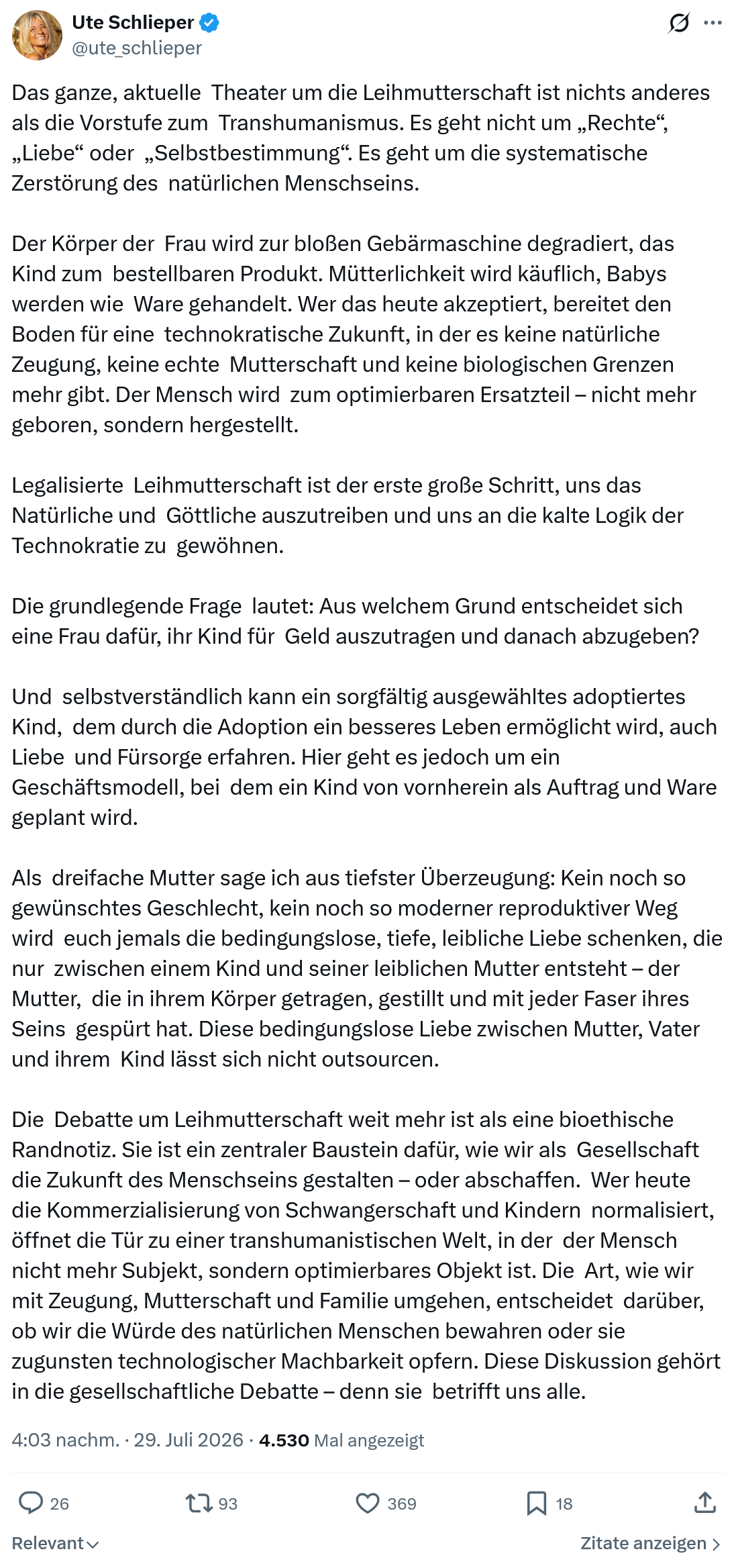 Ute Schlieper: Das ganze, aktuelle...