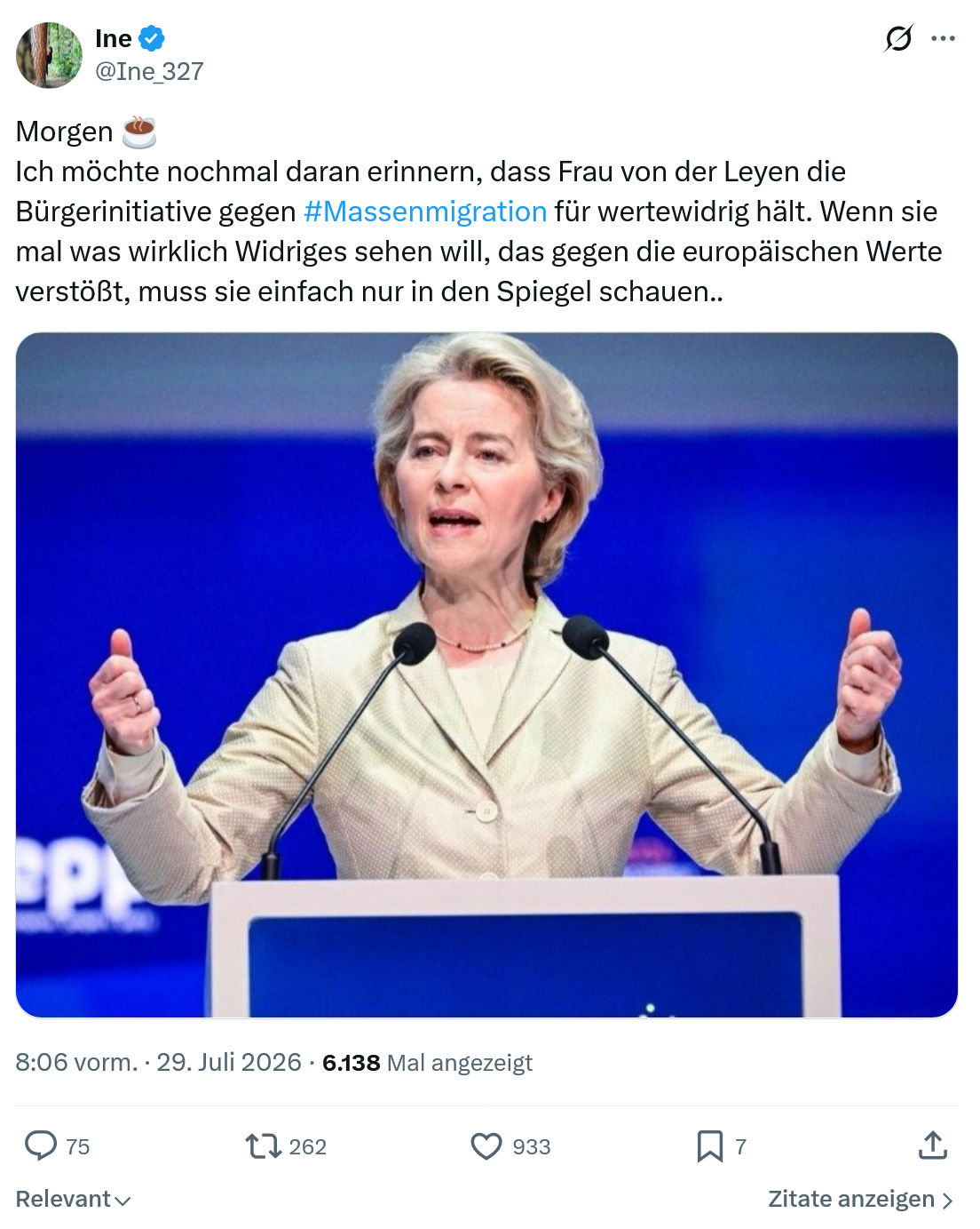 Ine: Ich möchte nochmal daran erinnern...