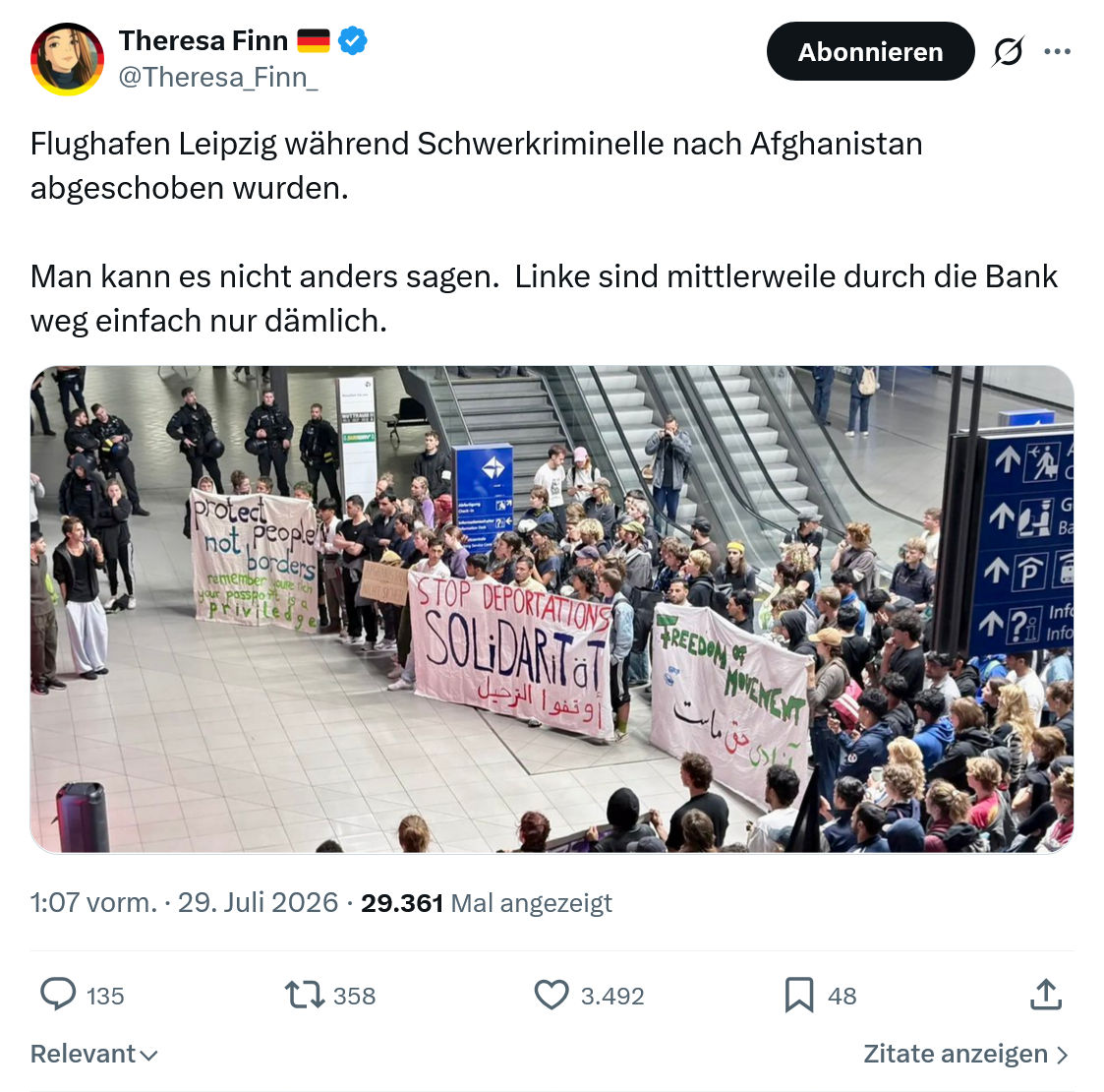 Theresa Finn: Flughafen Leipzig während Schwerkriminelle...