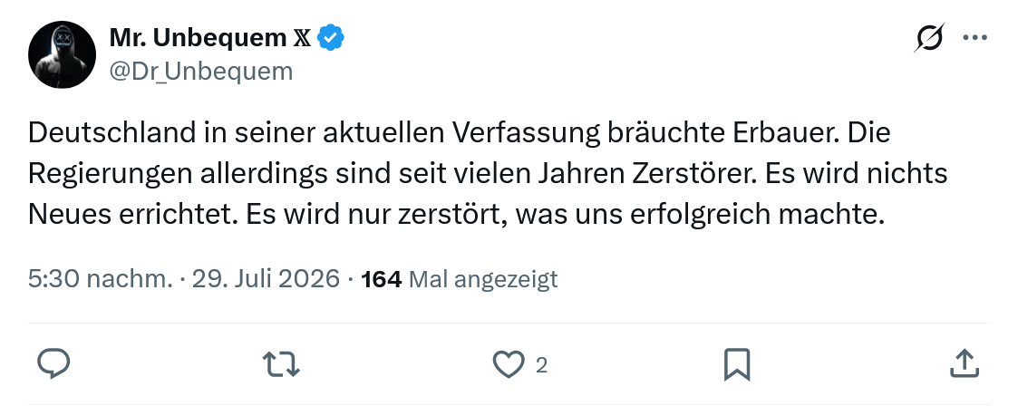 Mr. Unbequem: Deutschland in seiner aktuellen...