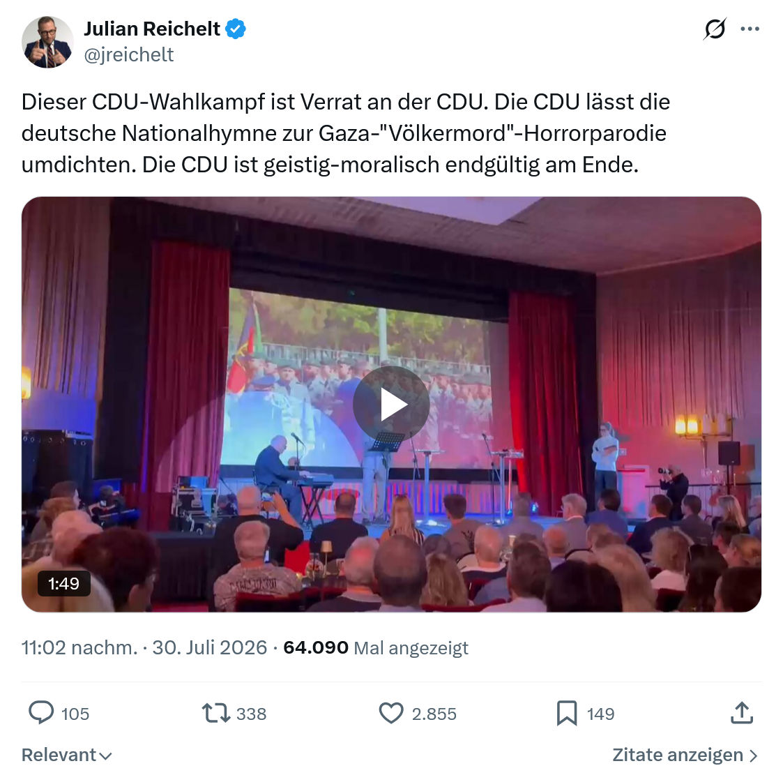 Julian Reichelt: Dieser CDU-Wahlkampf...