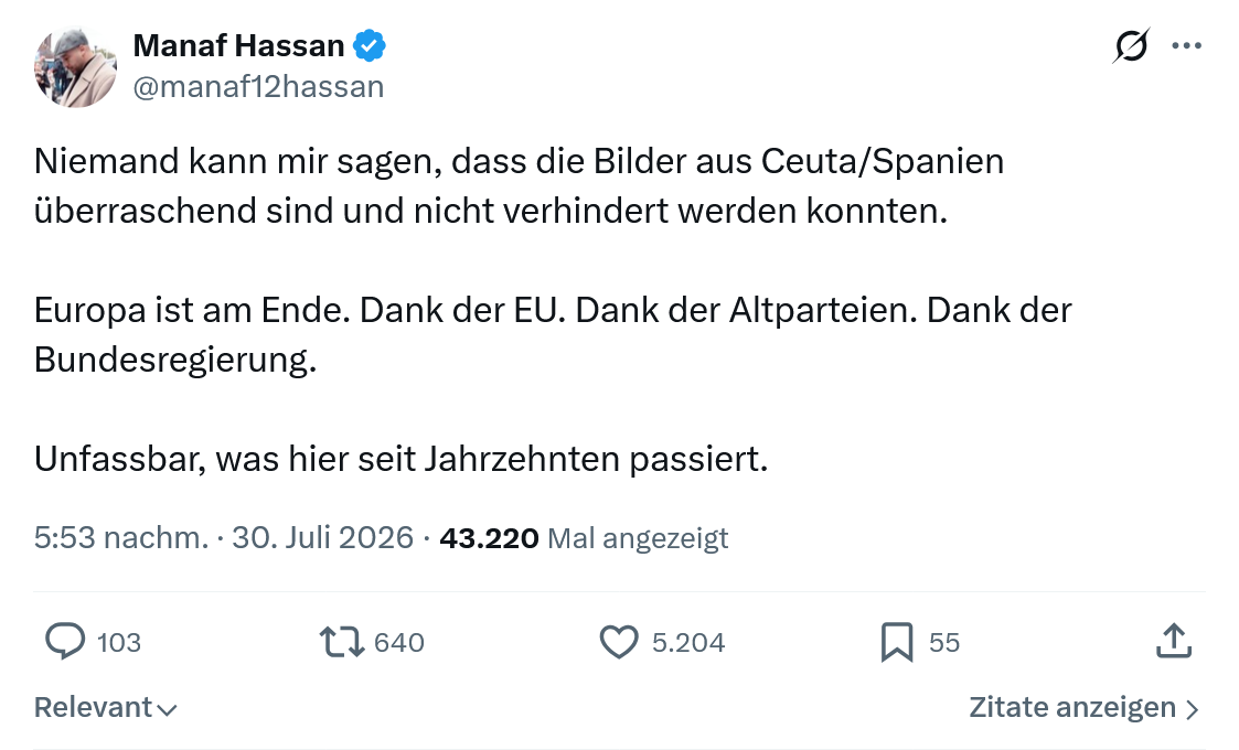Manaf Hassan: Niemand kann mir sagen...