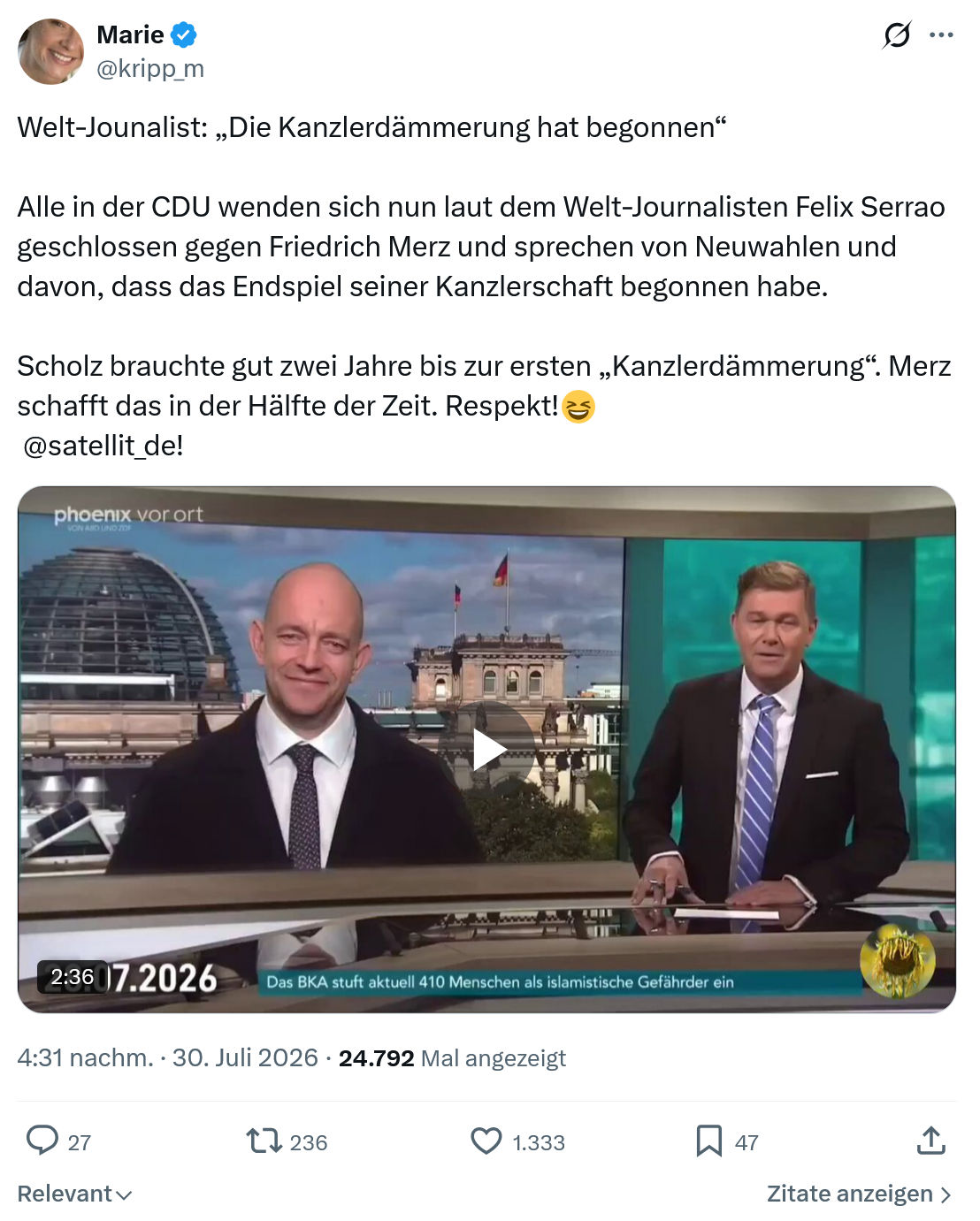 Marie kripp: Welt-Jounalist...