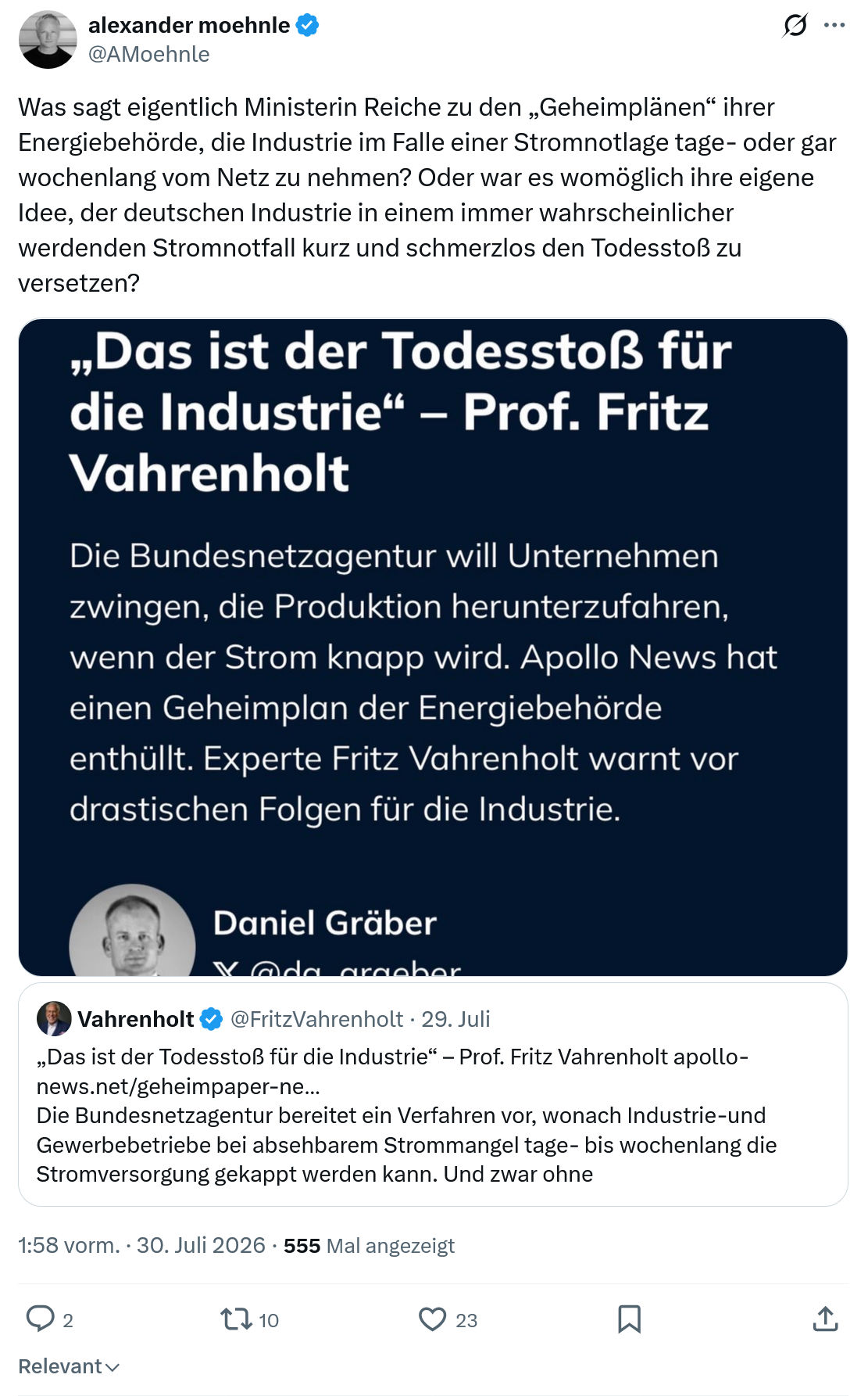 Alexander Moehnle: Was sagt eigentlich Ministerin Reiche...