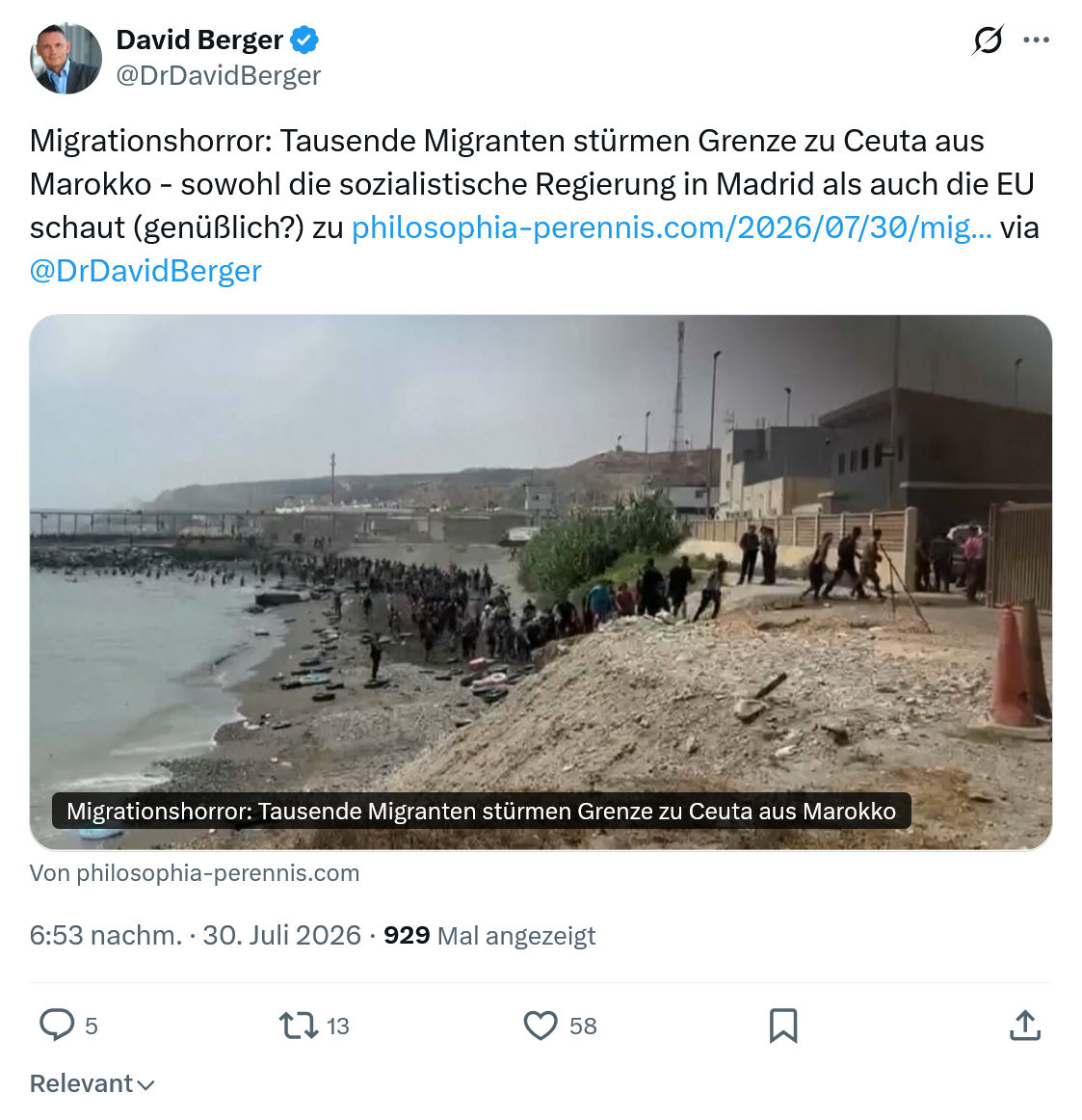 David Berger: Migrationshorror...
