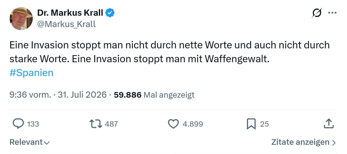 Markus Krall: Eine Invasion stoppt...