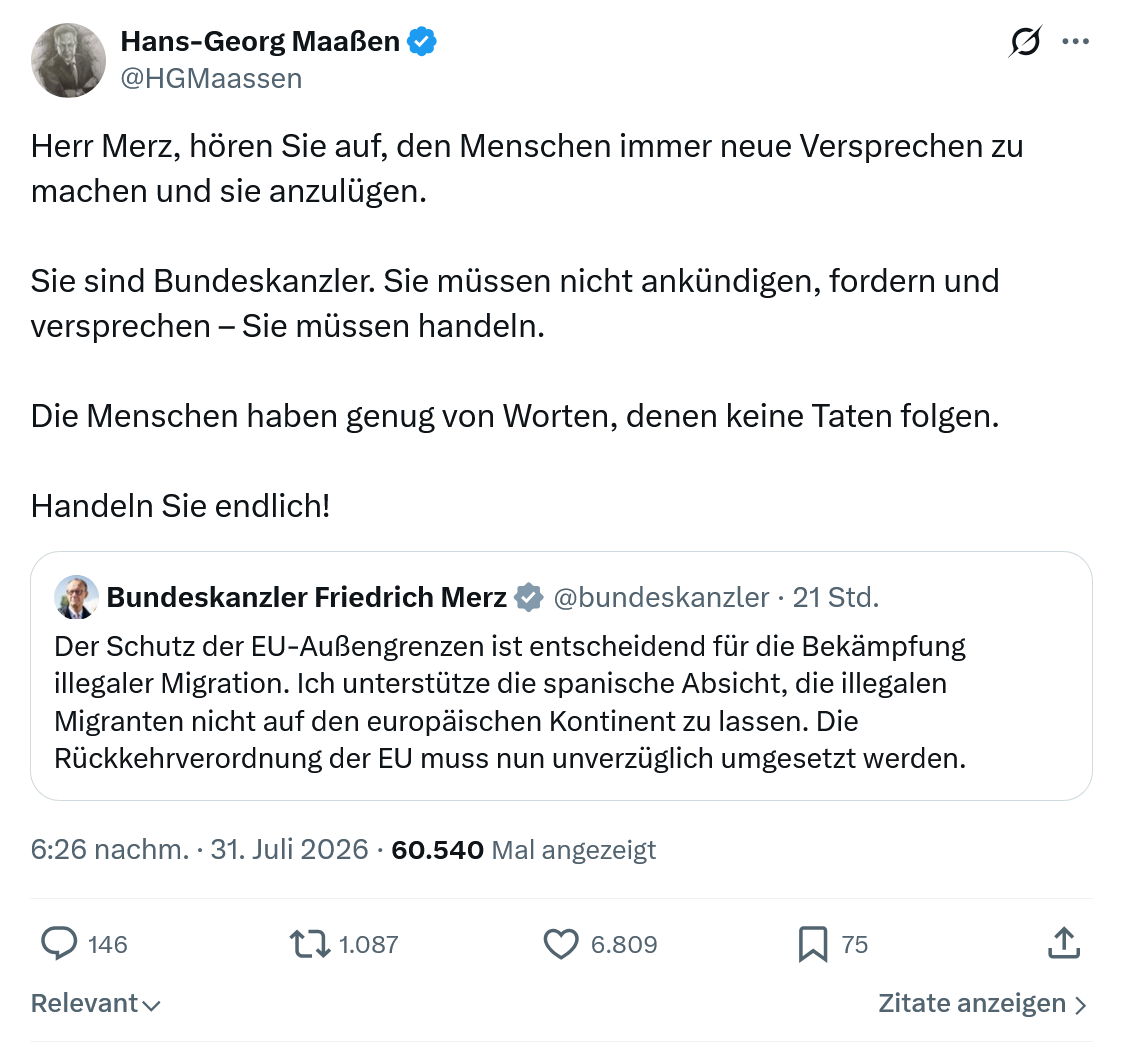 Hans-Georg Maaßen: Herr Merz, hören Sie auf...