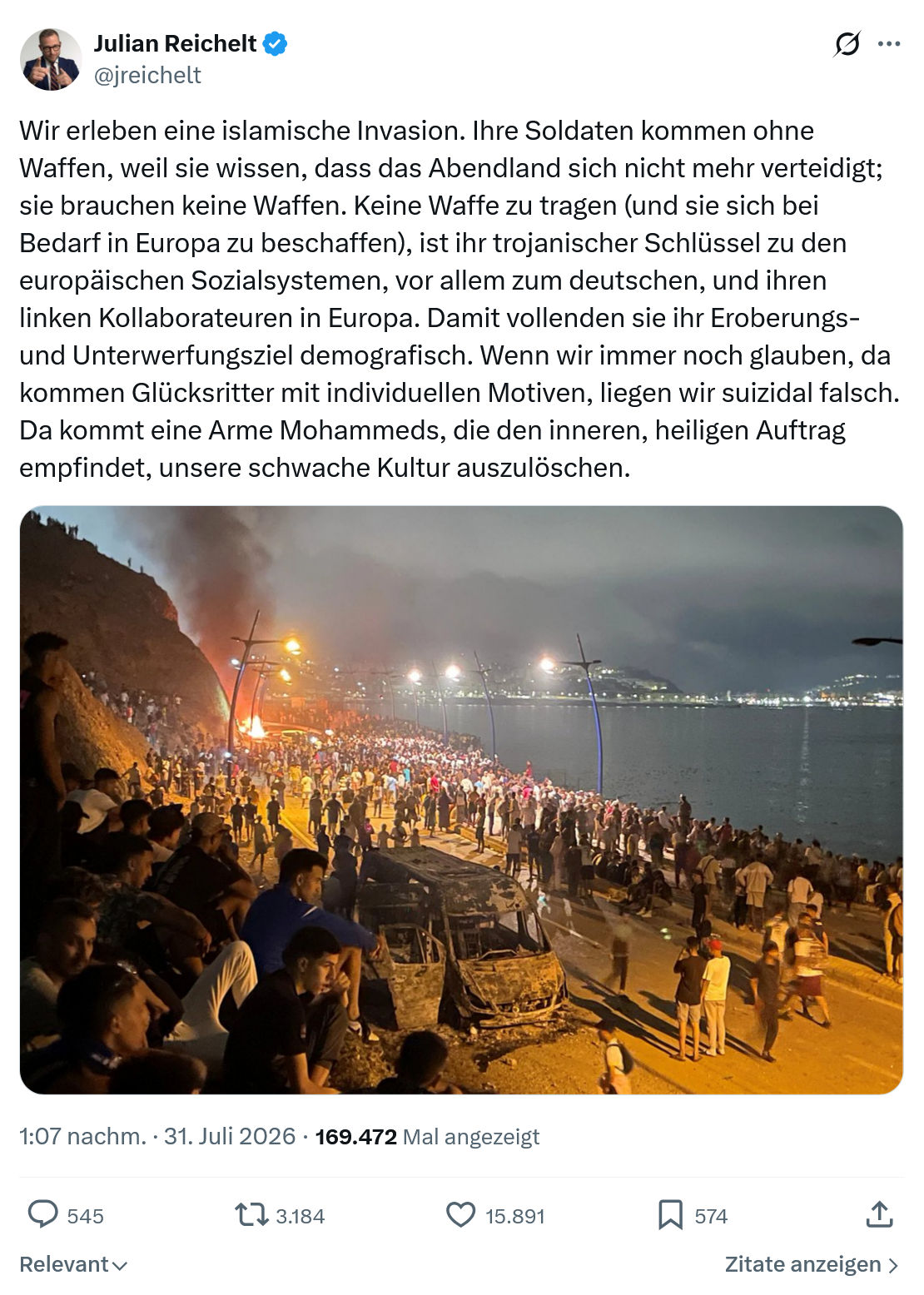 Julian Reichelt: Wir erleben eine islamische Invasion...