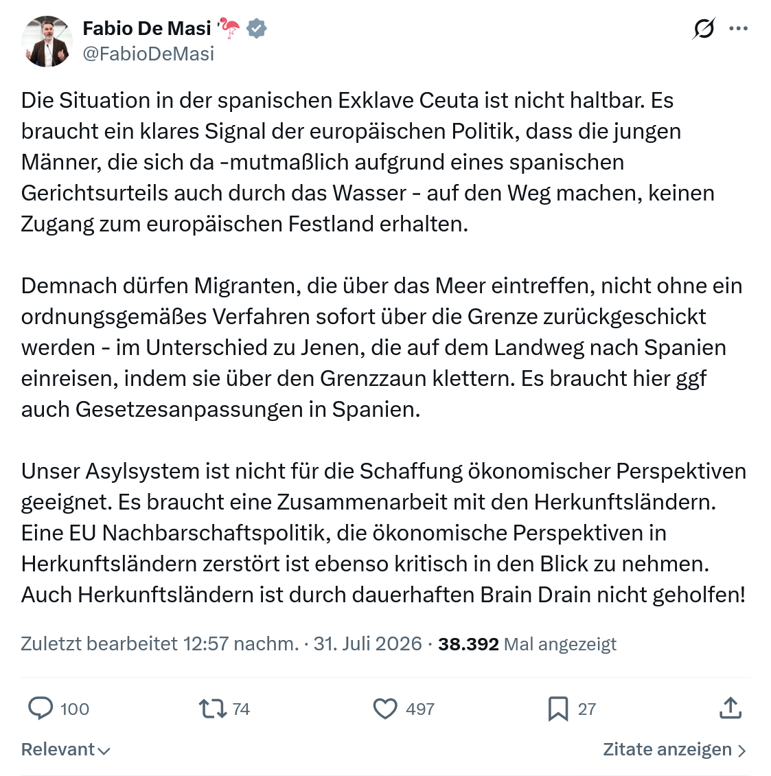 Fabio De Masi: Die Situation in der spanischen...