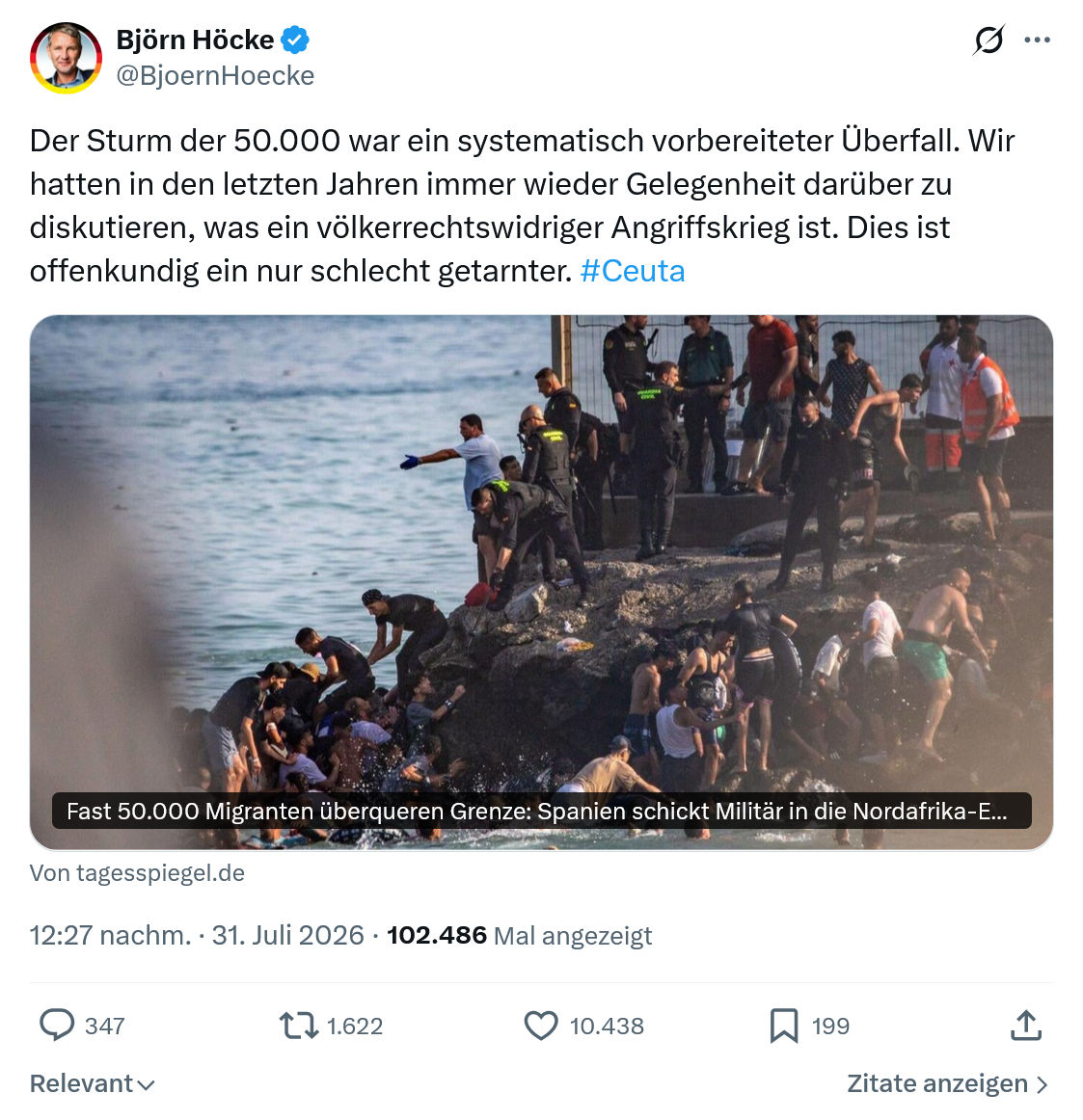 Björn Höcke: Der Sturm der 50.000 war ein systematisch...